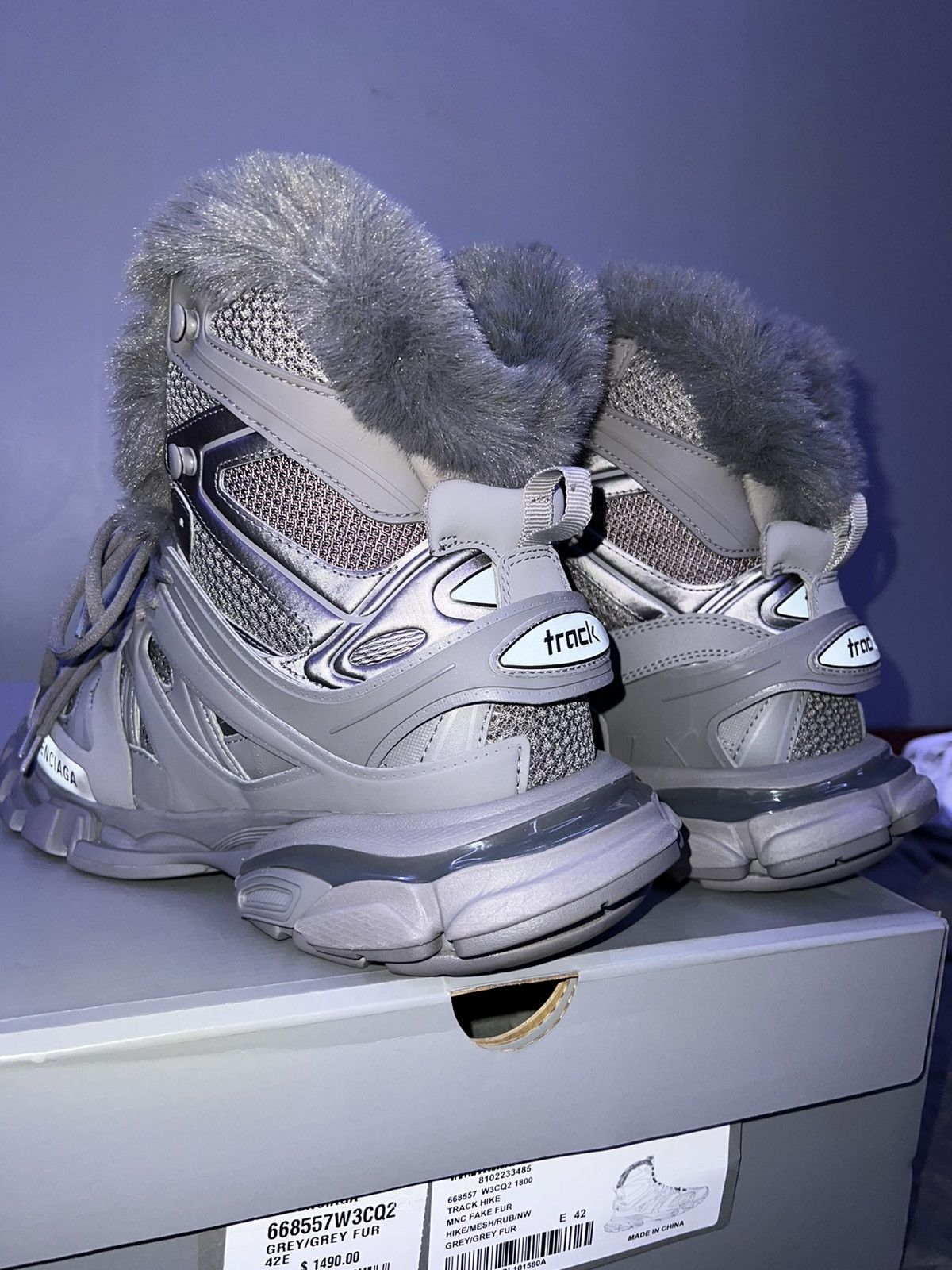 Balenciaga Balenciaga Track Hike Faux Fur Sneakers Size US 9 / EU 42 - 7 Thumbnail