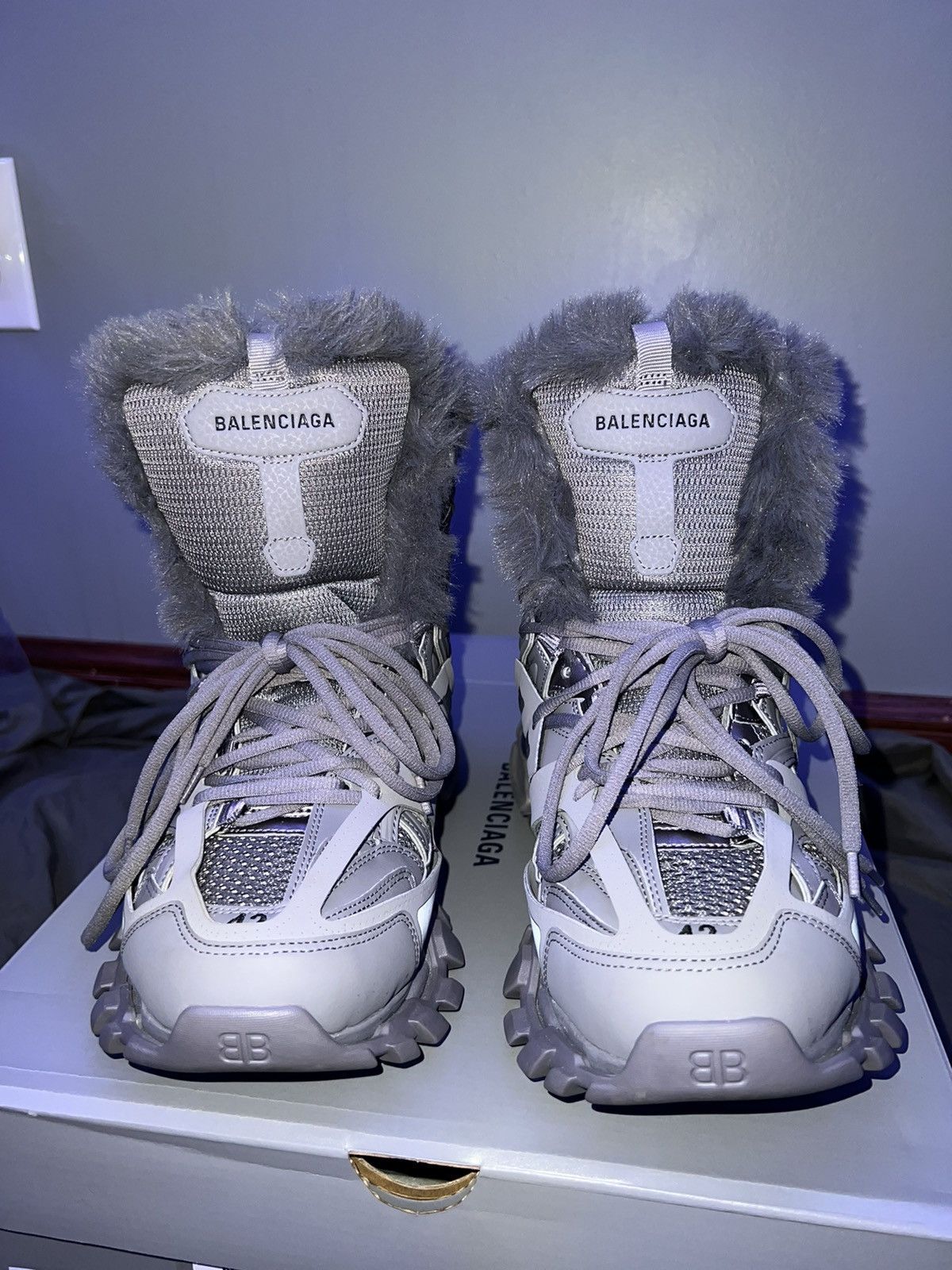Balenciaga Balenciaga Track Hike Faux Fur Sneakers Size US 9 / EU 42 - 5 Thumbnail
