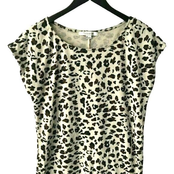 Urban Outfitters Forever 21 Blouse Leopard All Over Print Top Cap ...