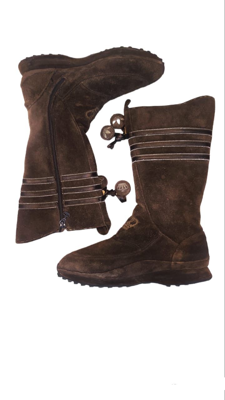 Adidas Women Suede Leather Torsion Winter Flat Brown Boots