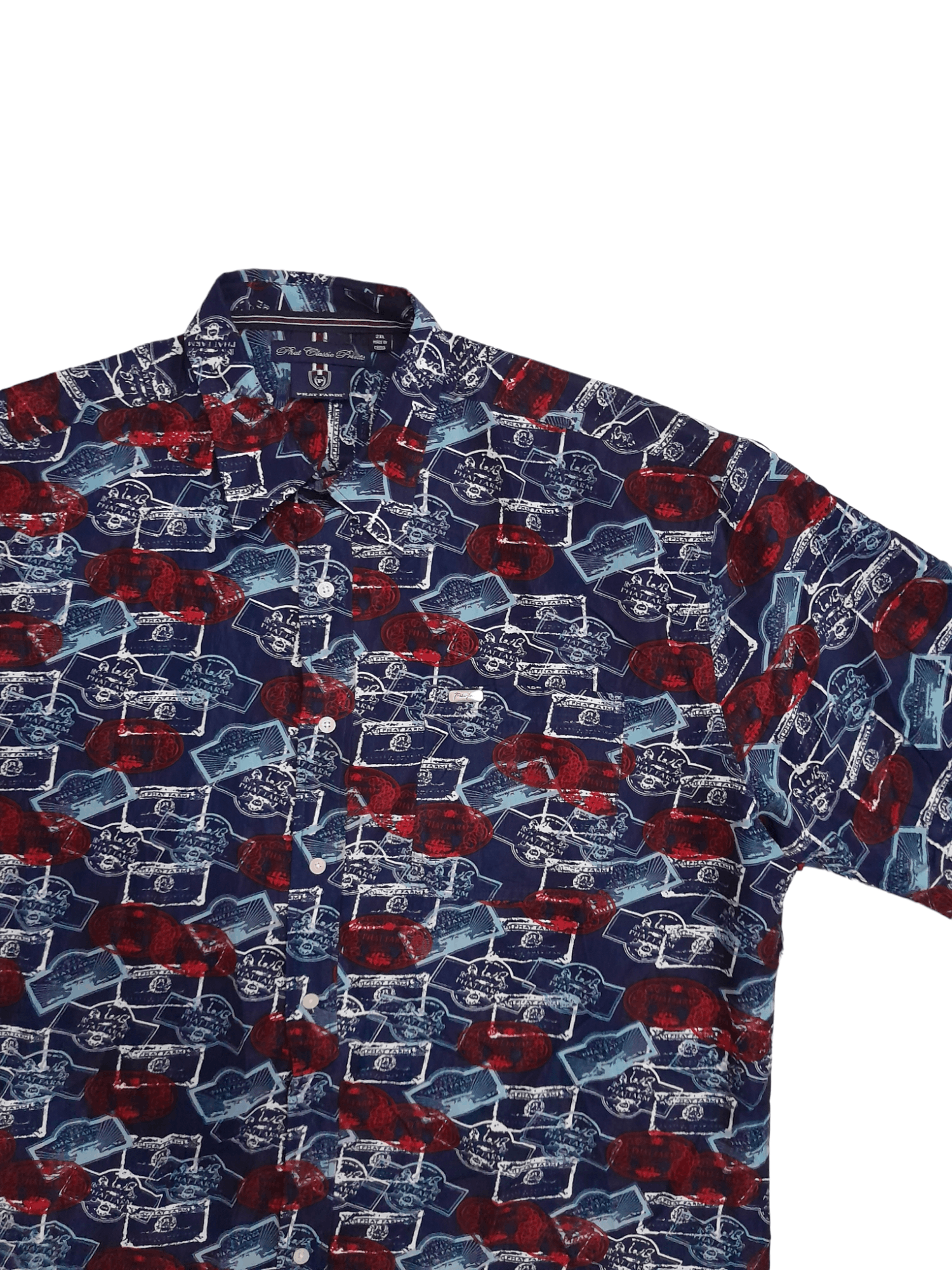 Phat Farm Phat Farm Oversized Button Shirt Allover Logo (E779) Size US XXL / EU 58 / 5 - 2 Thumbnail