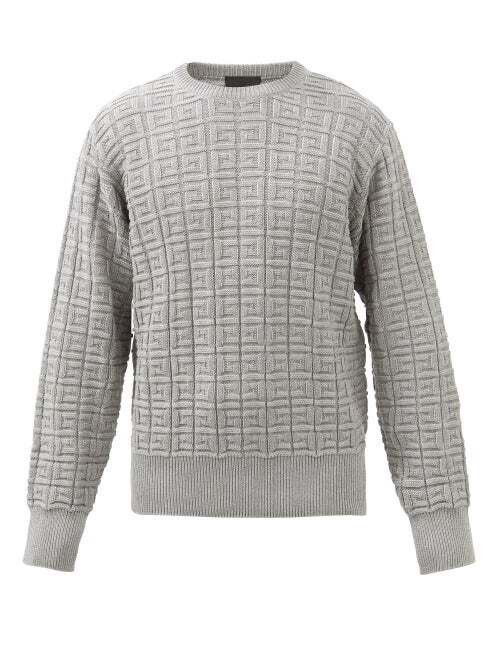 image of Givenchy 4G Jacquard Sweater in Grey, Men's (Size XL)