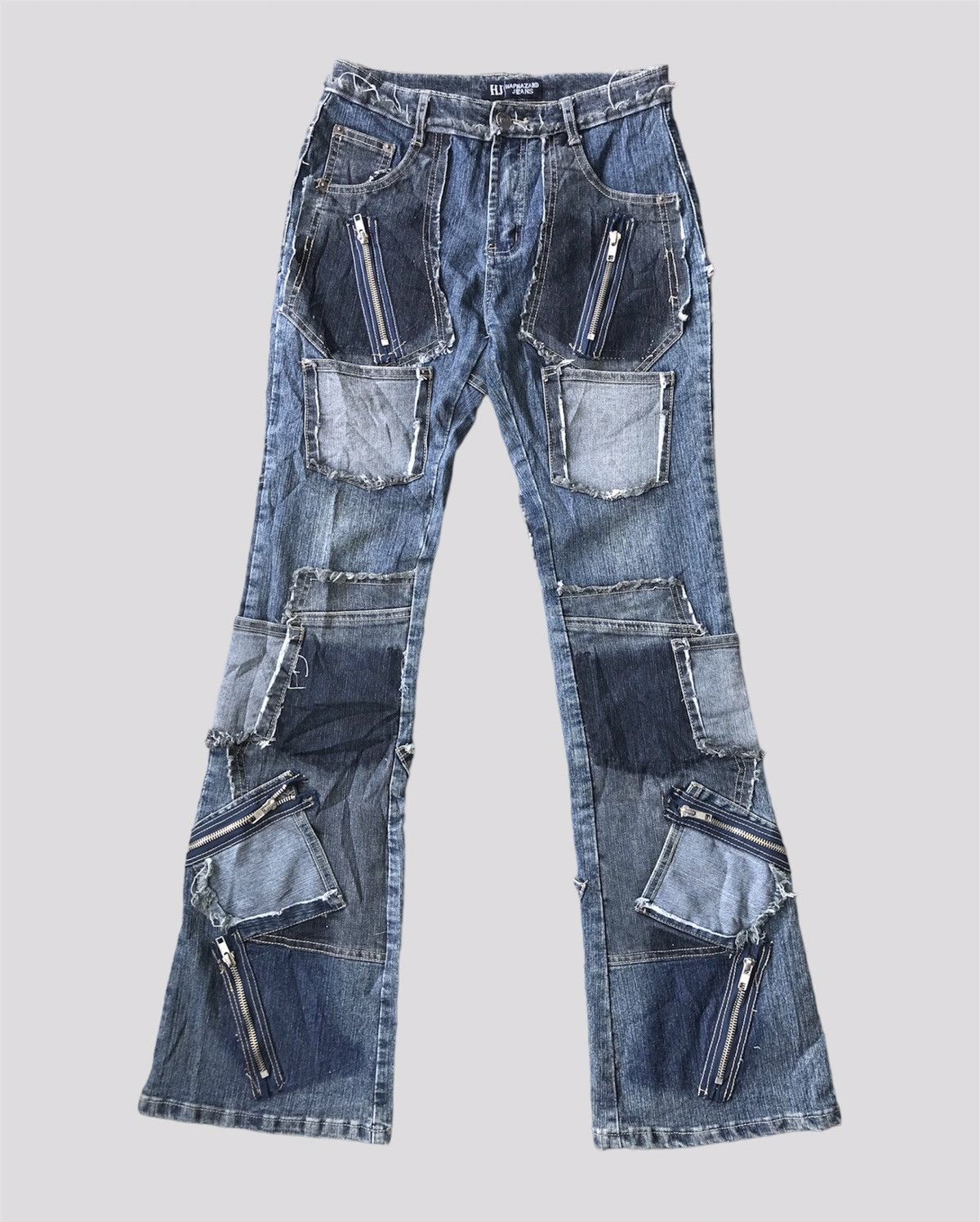 Hysteric Glamour Flare Jean Patchwork Zip Pants Style By Haphazard ...