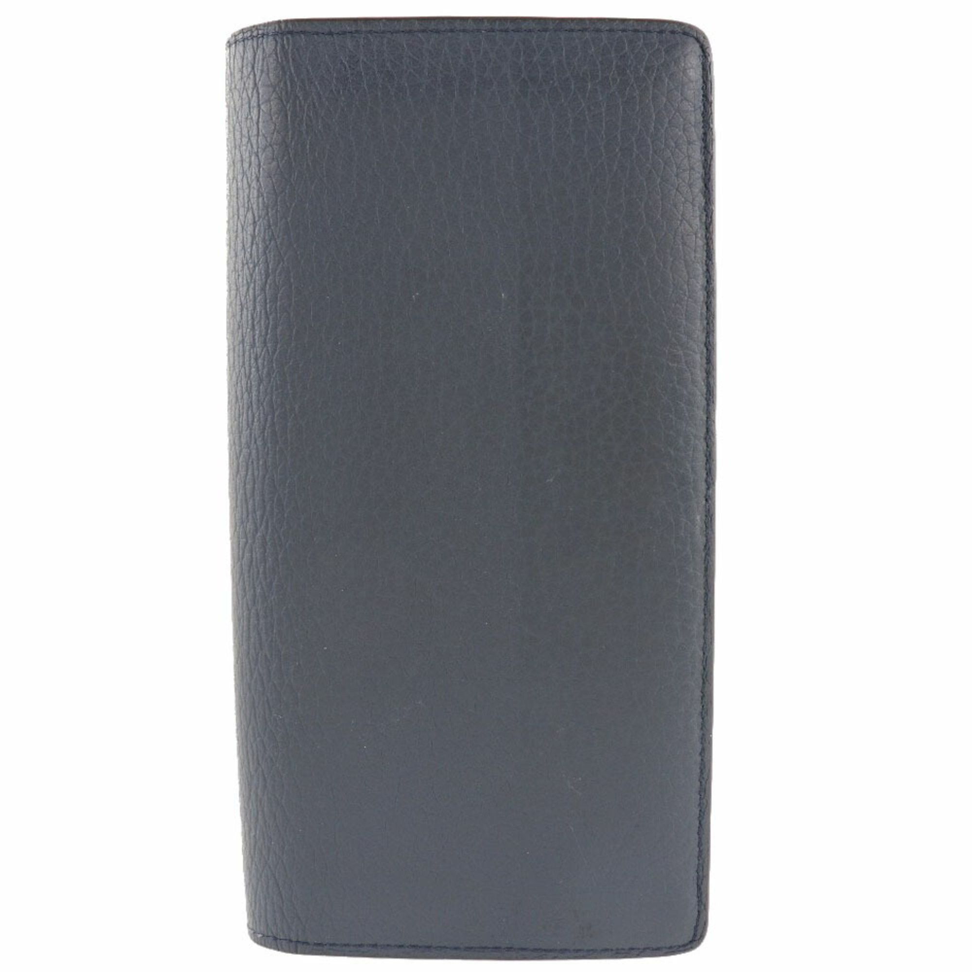 Louis Vuitton Portefeuille Brazza Parnacea M58818 Taurillon Clemence Ocean Blue SP2159 Men's Long Wallet