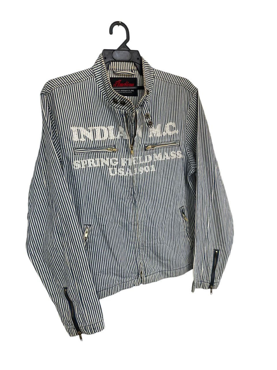Indian Motorcycle × Sports Specialties Indian M.C. Springfield Mass USA 1901 Hickory Stripes Jacket Size US L / EU 52-54 / 3 - 3 Thumbnail