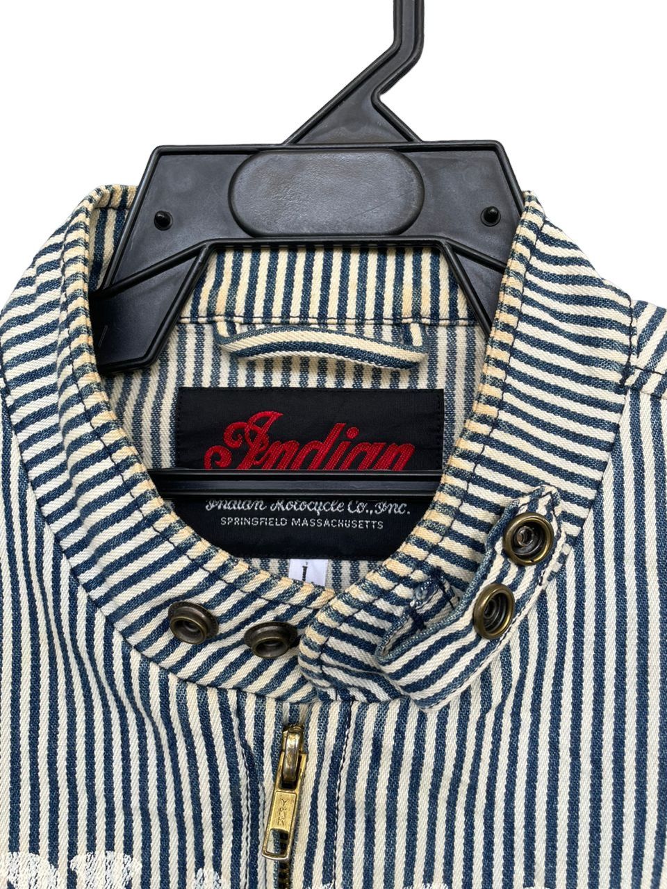 Indian Motorcycle × Sports Specialties Indian M.C. Springfield Mass USA 1901 Hickory Stripes Jacket Size US L / EU 52-54 / 3 - 15 Thumbnail