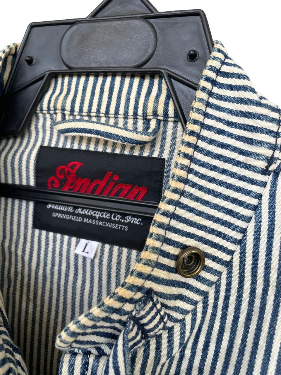 Indian Motorcycle × Sports Specialties Indian M.C. Springfield Mass USA 1901 Hickory Stripes Jacket Size US L / EU 52-54 / 3 - 10 Thumbnail