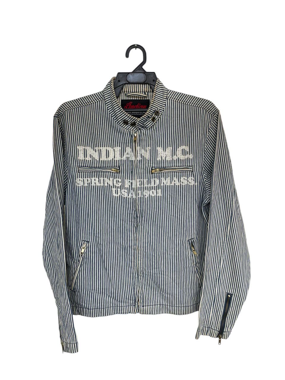 Indian Motorcycle × Sports Specialties Indian M.C. Springfield Mass USA 1901 Hickory Stripes Jacket Size US L / EU 52-54 / 3 - 2 Thumbnail