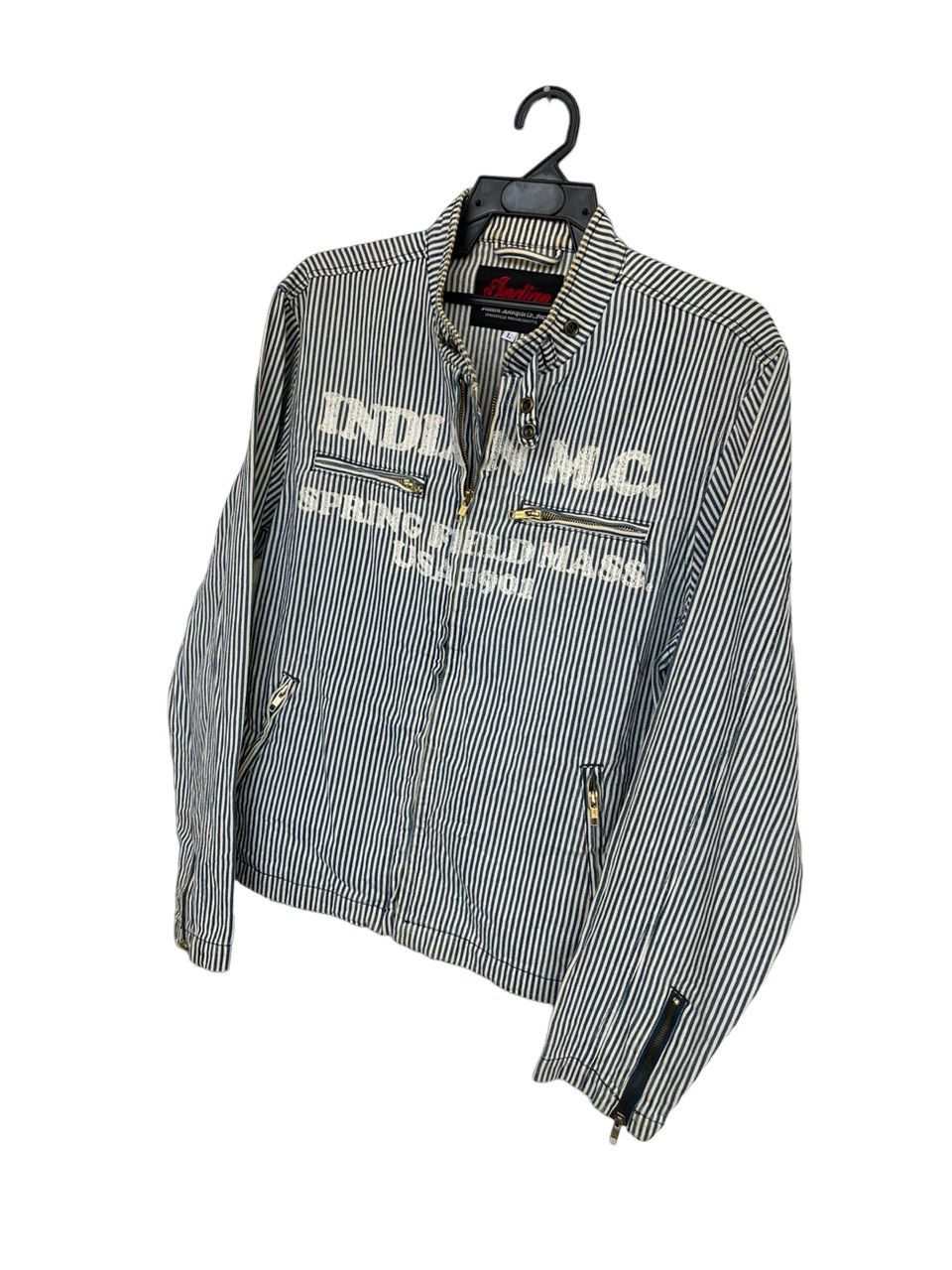 Indian Motorcycle × Sports Specialties Indian M.C. Springfield Mass USA 1901 Hickory Stripes Jacket Size US L / EU 52-54 / 3 - 5 Thumbnail