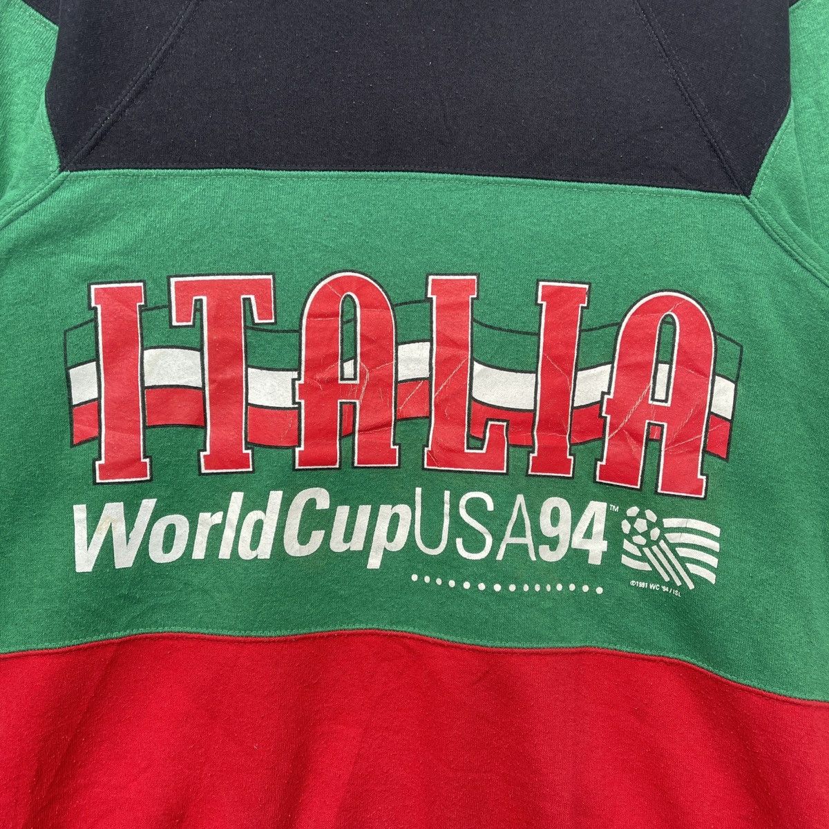 Nutmeg Vintage 90s Italia Team World Cup USA 94 Sweatshirt | M Size US M / EU 48-50 / 2 - 3 Thumbnail