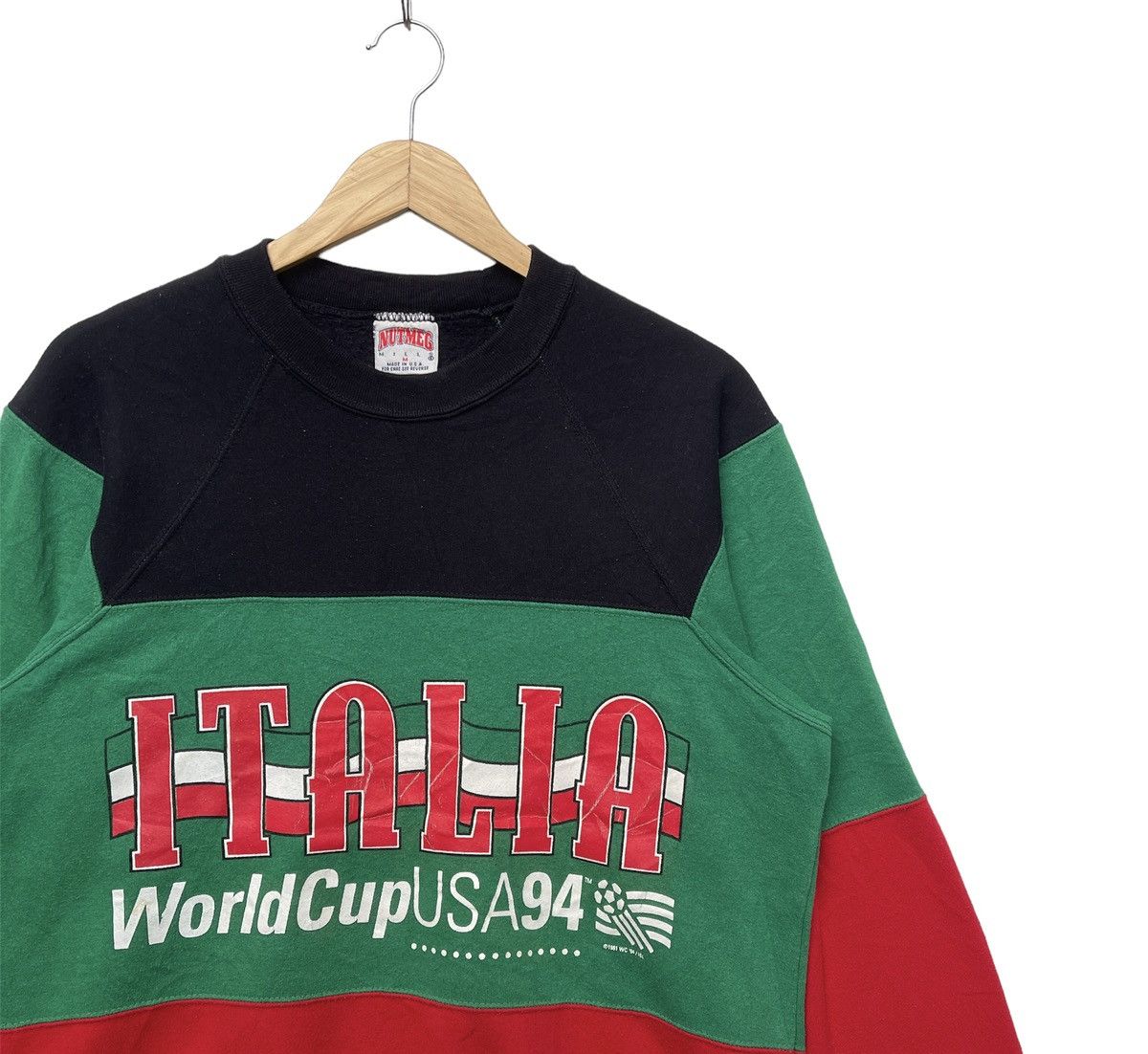 Nutmeg Vintage 90s Italia Team World Cup USA 94 Sweatshirt | M Size US M / EU 48-50 / 2 - 2 Thumbnail