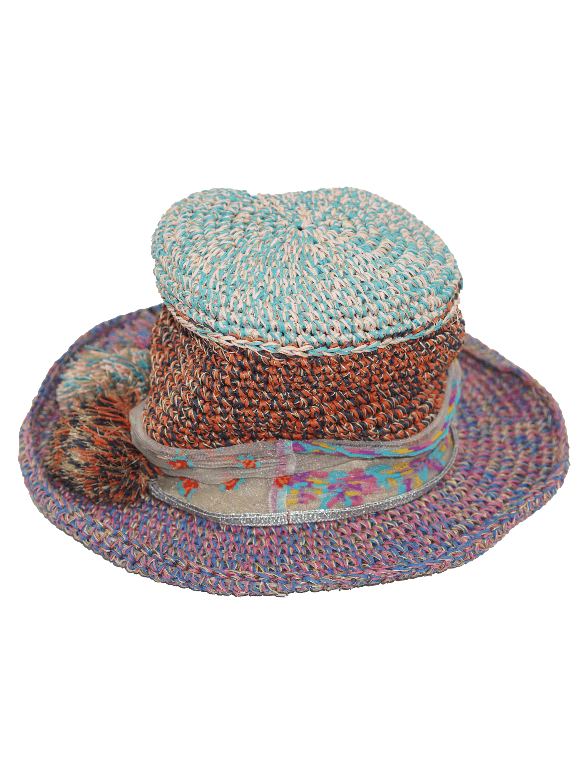 Kapital Paper Yarn Van Gogh Heather Pork Pie HAT (high) Size ONE SIZE - 3 Thumbnail