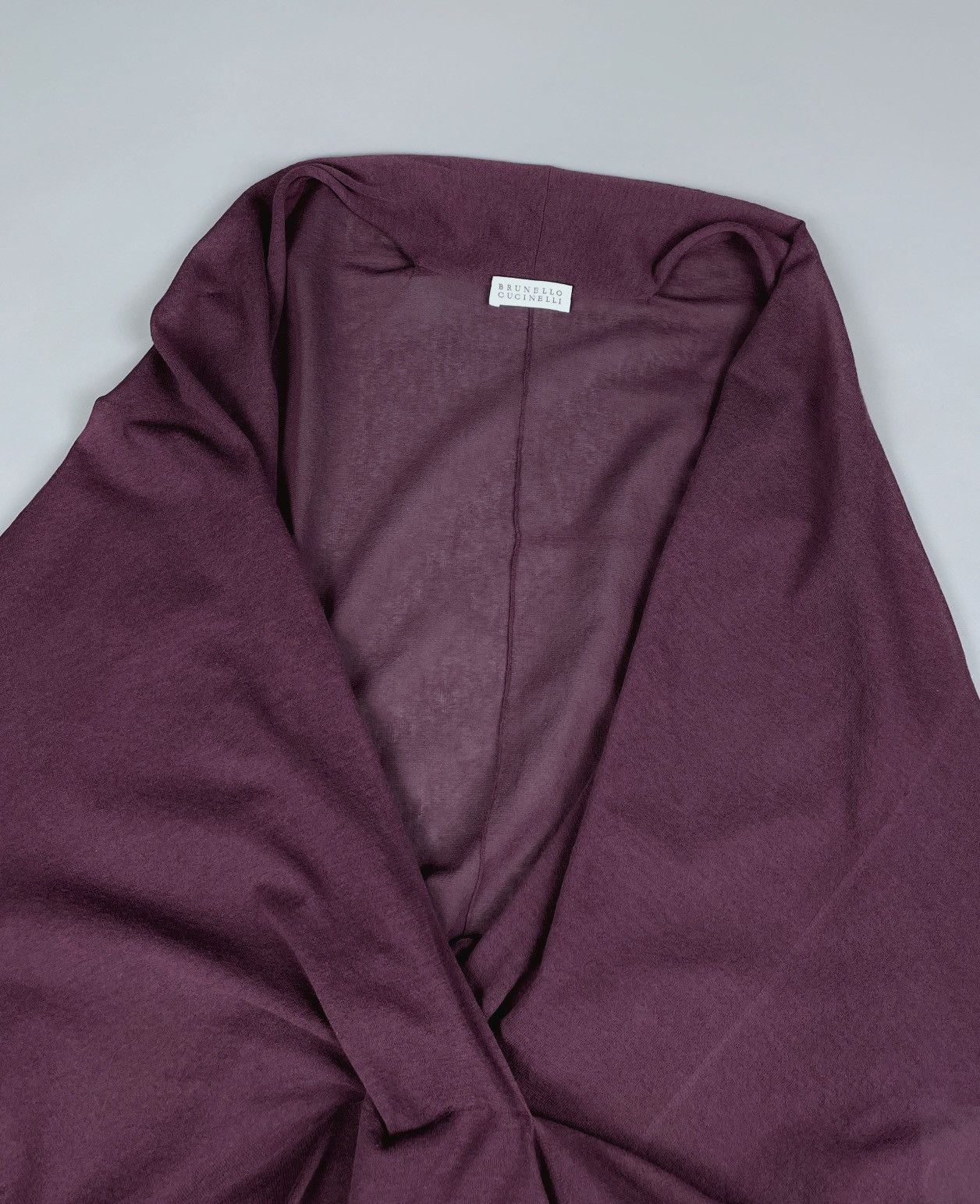 Brunello Cucinelli Women's Brunello Cucinelli Knit Burgundy V-Neck Blouse Sz L Size L / US 10 / IT 46 - 4 Thumbnail