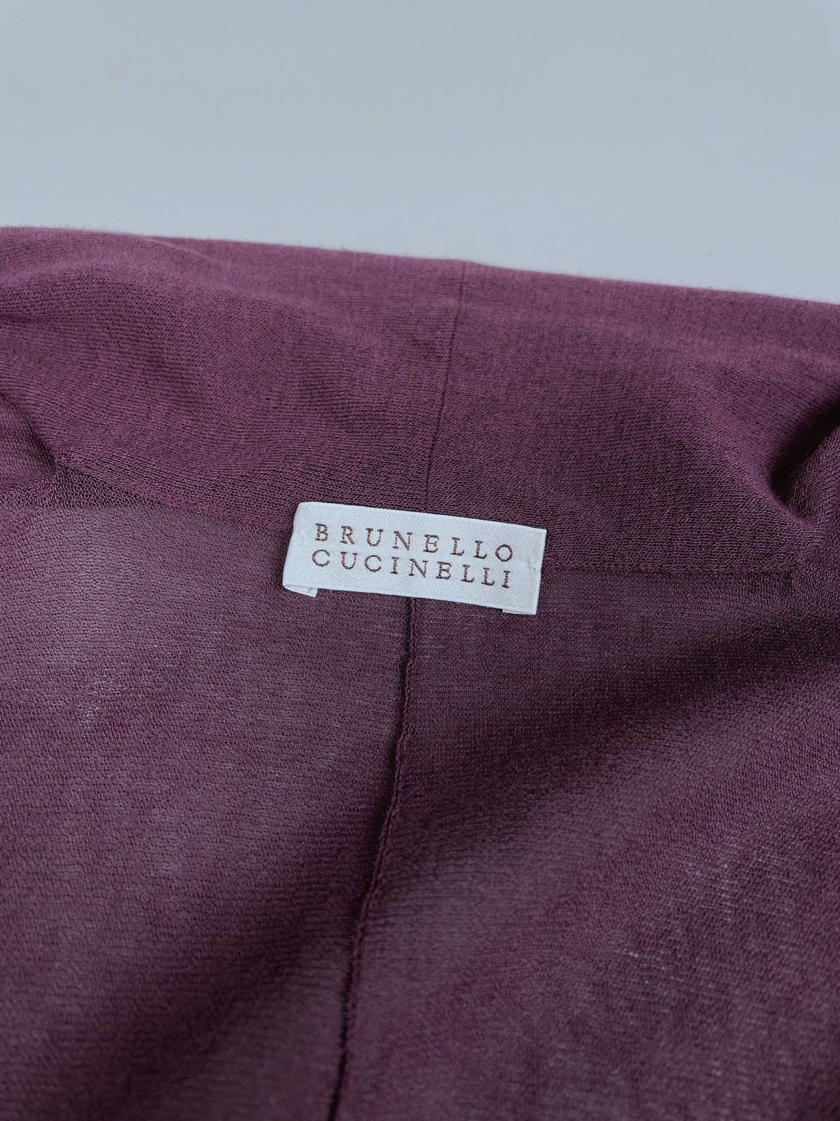Brunello Cucinelli Women's Brunello Cucinelli Knit Burgundy V-Neck Blouse Sz L Size L / US 10 / IT 46 - 5 Thumbnail