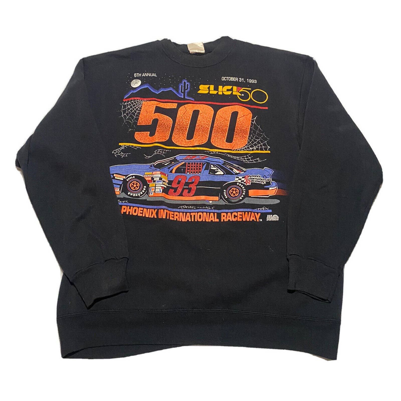 Vintage NASCAR Sweatshirt Black Sz Medium H9