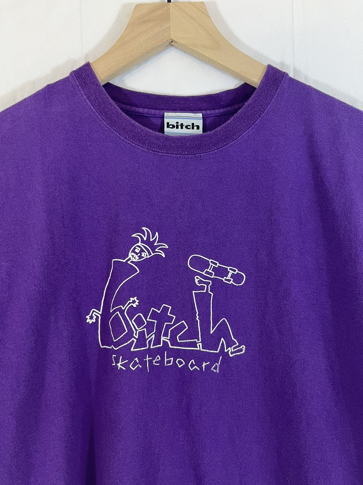 BITCH SKATE Faded Distressed 90s Skateboard Tee