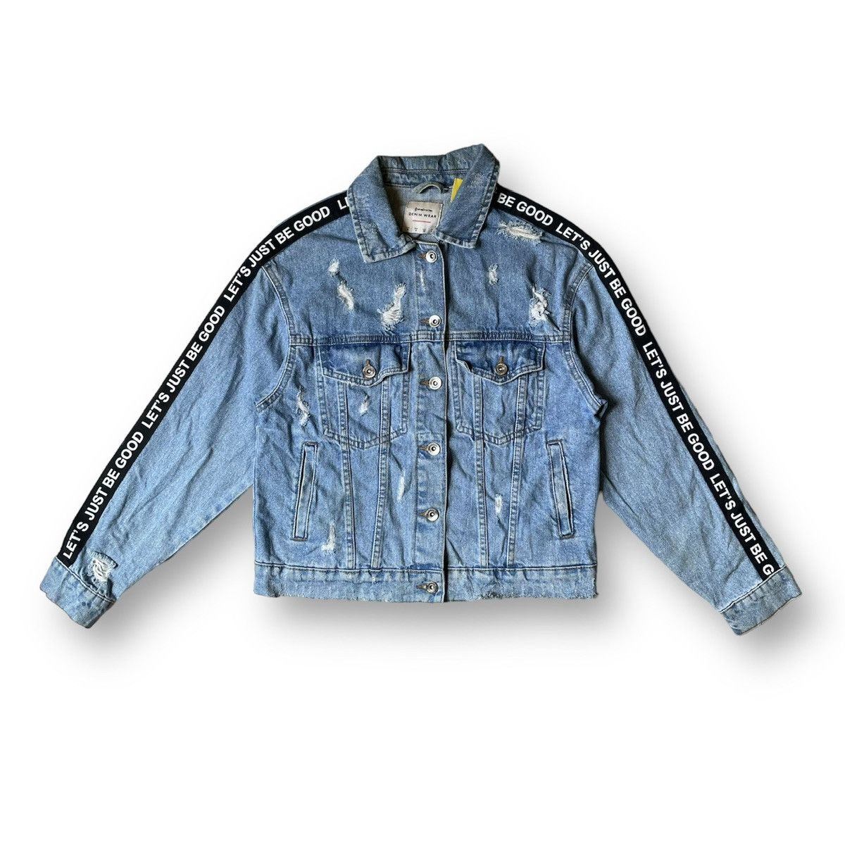 Japanese Brand Stradivarius Denim Wear Disstresed Jacket Size US M / EU 48-50 / 2 - 1 Thumbnail