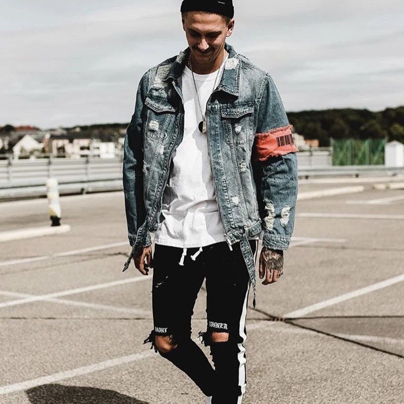 Japanese Brand Stradivarius Denim Wear Disstresed Jacket Size US M / EU 48-50 / 2 - 8 Thumbnail