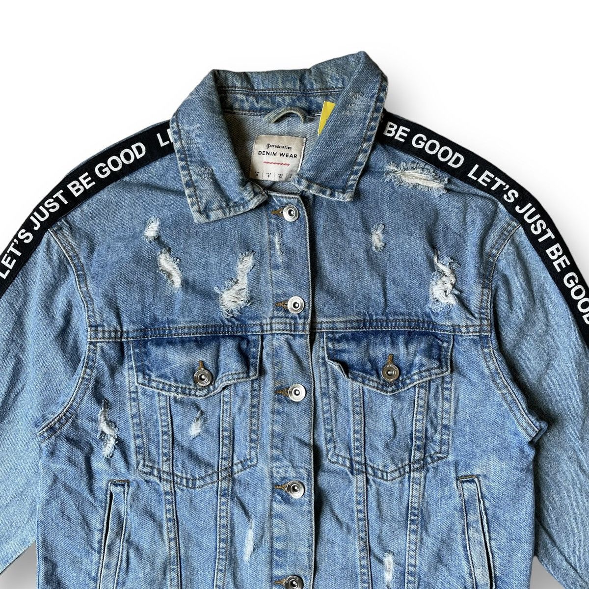 Japanese Brand Stradivarius Denim Wear Disstresed Jacket Size US M / EU 48-50 / 2 - 4 Thumbnail