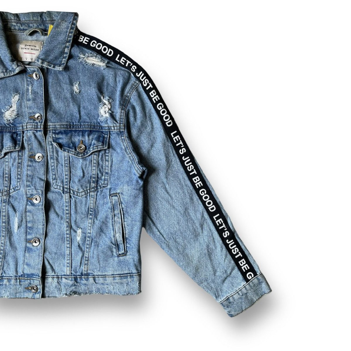 Japanese Brand Stradivarius Denim Wear Disstresed Jacket Size US M / EU 48-50 / 2 - 3 Thumbnail