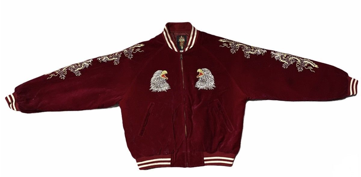 Toyo Enterprises VARSITY JACKET EMBROIDERED DRAGON VELVET YAKUZA STYLE Size US M / EU 48-50 / 2 - 1 Thumbnail