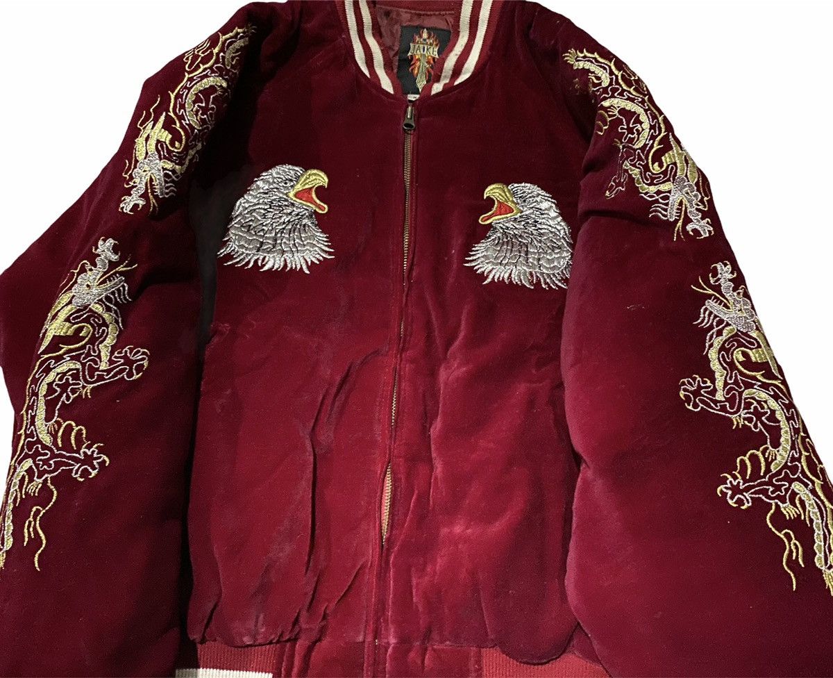 Toyo Enterprises VARSITY JACKET EMBROIDERED DRAGON VELVET YAKUZA STYLE Size US M / EU 48-50 / 2 - 3 Thumbnail