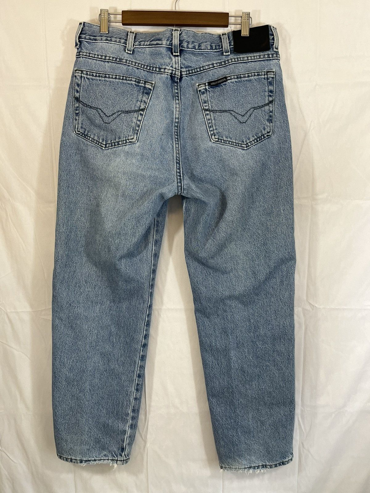 Vintage Harley Davidson Moto Basic Distressed Faded Wash Jeans Size US 36 / EU 52 - 10 Thumbnail