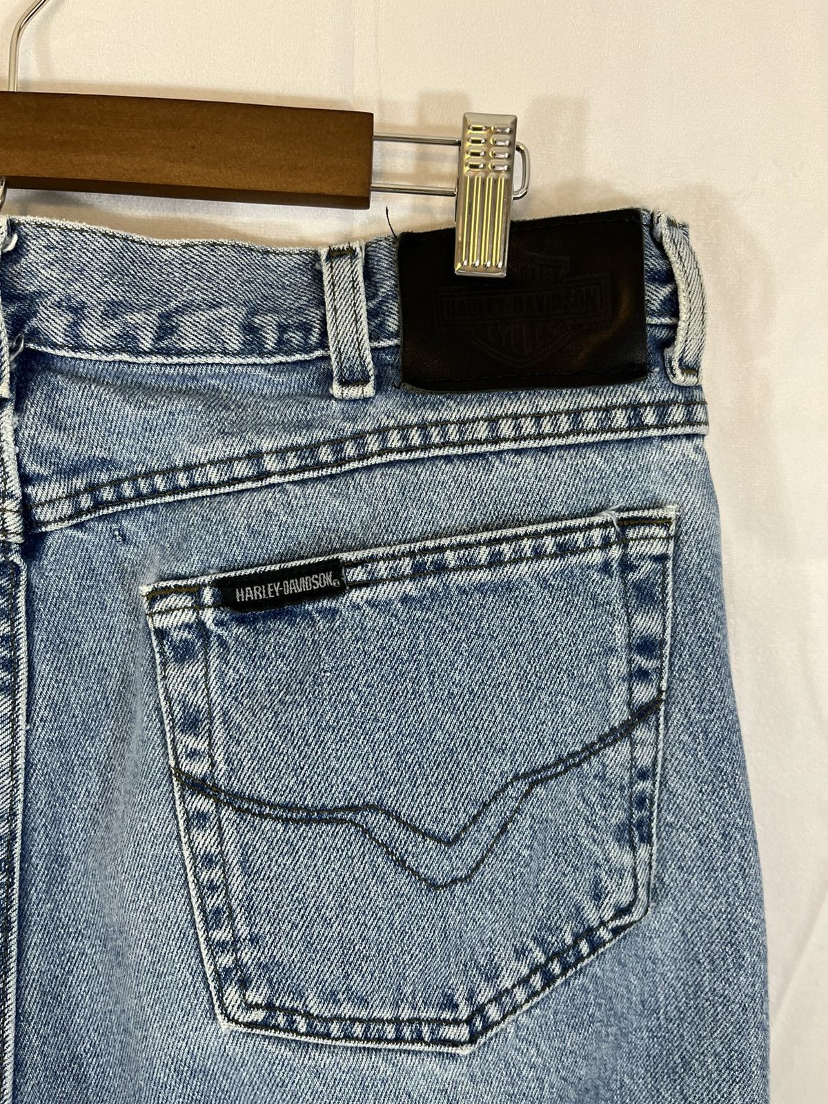 Vintage Harley Davidson Moto Basic Distressed Faded Wash Jeans Size US 36 / EU 52 - 11 Thumbnail
