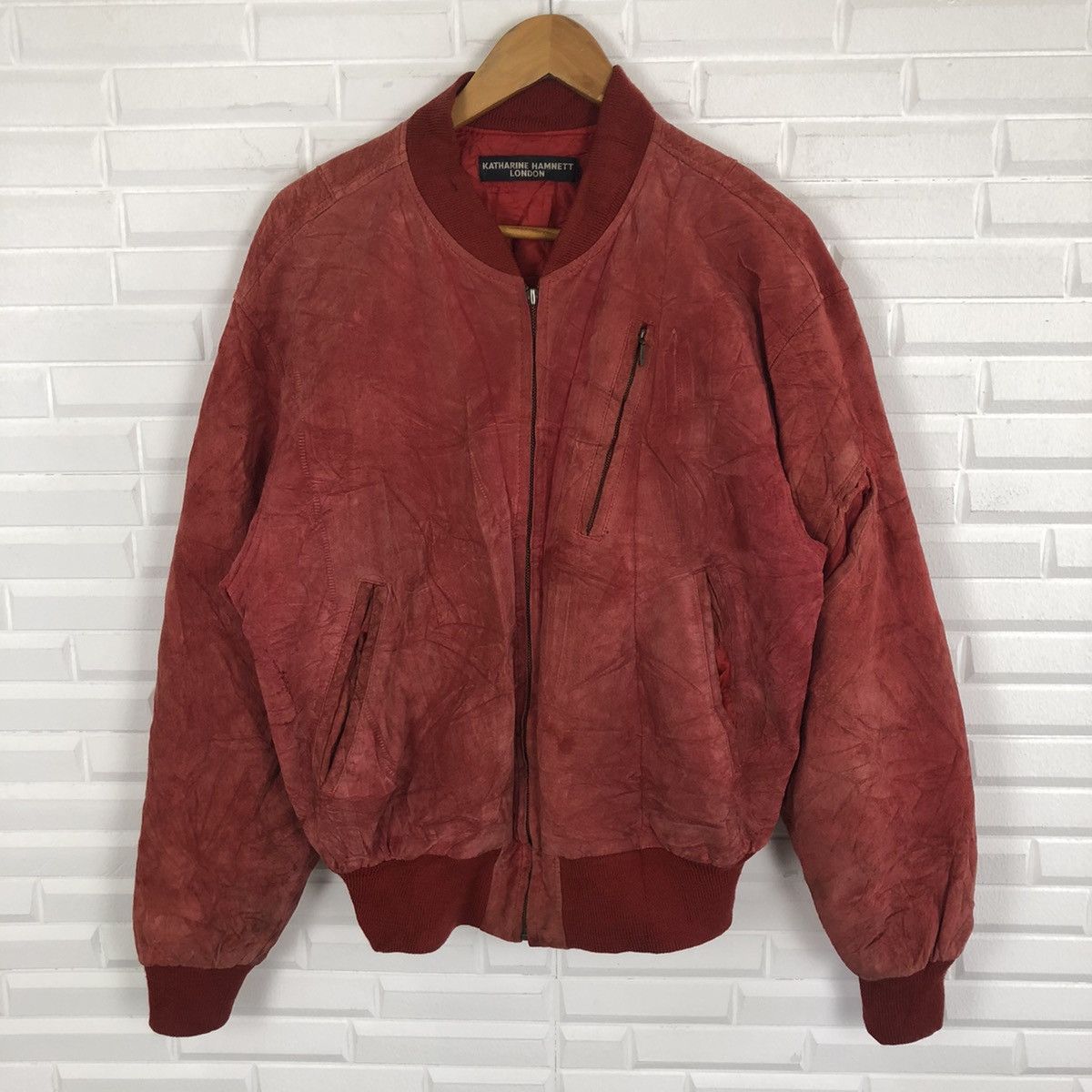 Katharine Hamnett London KATHARINE HAMNETT LONDON LEATHER BOMBER JACKET Size US M / EU 48-50 / 2 - 2 Thumbnail