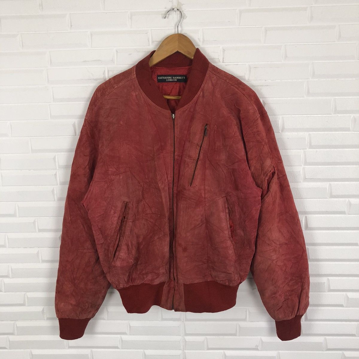 Katharine Hamnett London KATHARINE HAMNETT LONDON LEATHER BOMBER JACKET Size US M / EU 48-50 / 2 - 1 Thumbnail