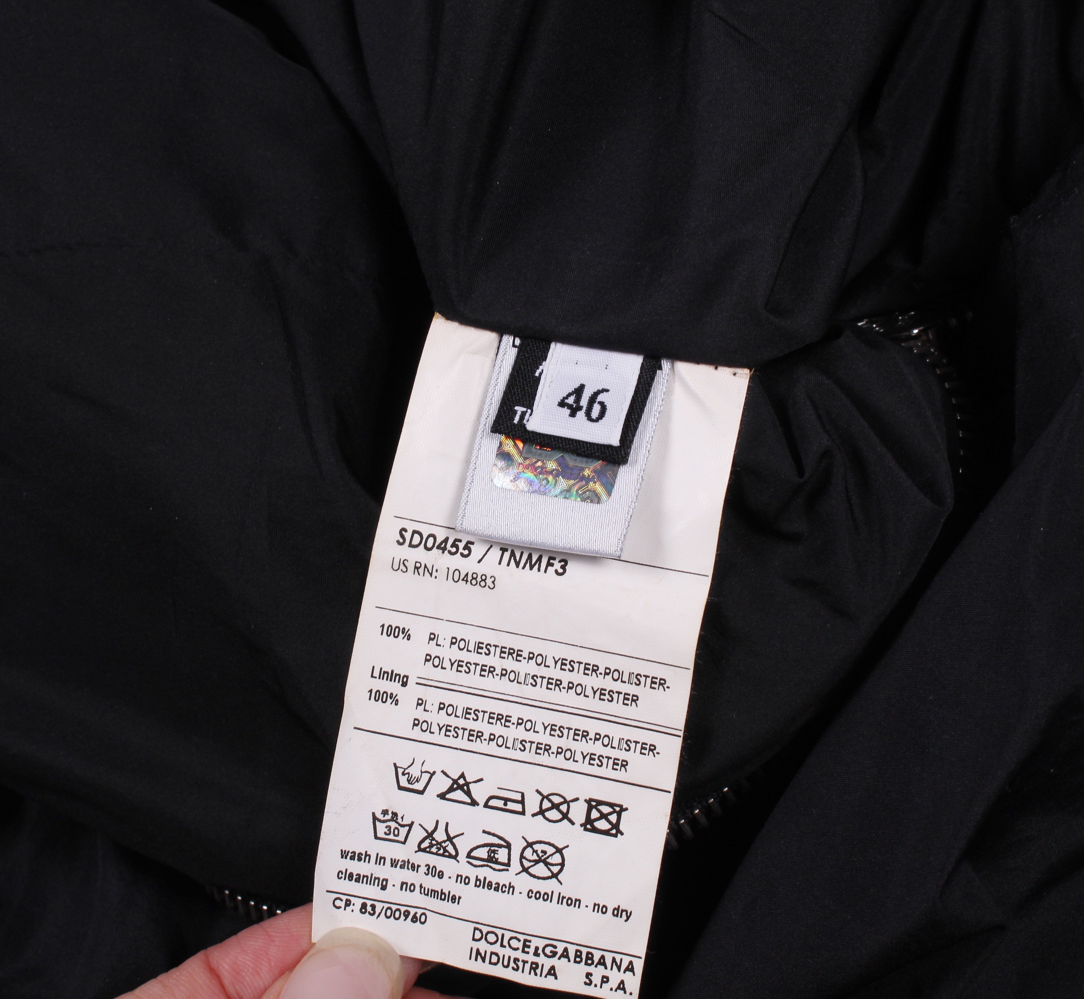 Dolce & Gabbana Dolce & Gabbana Bubble Zip Black Midi Dress Size L / US 10 / IT 46 - 9 Thumbnail