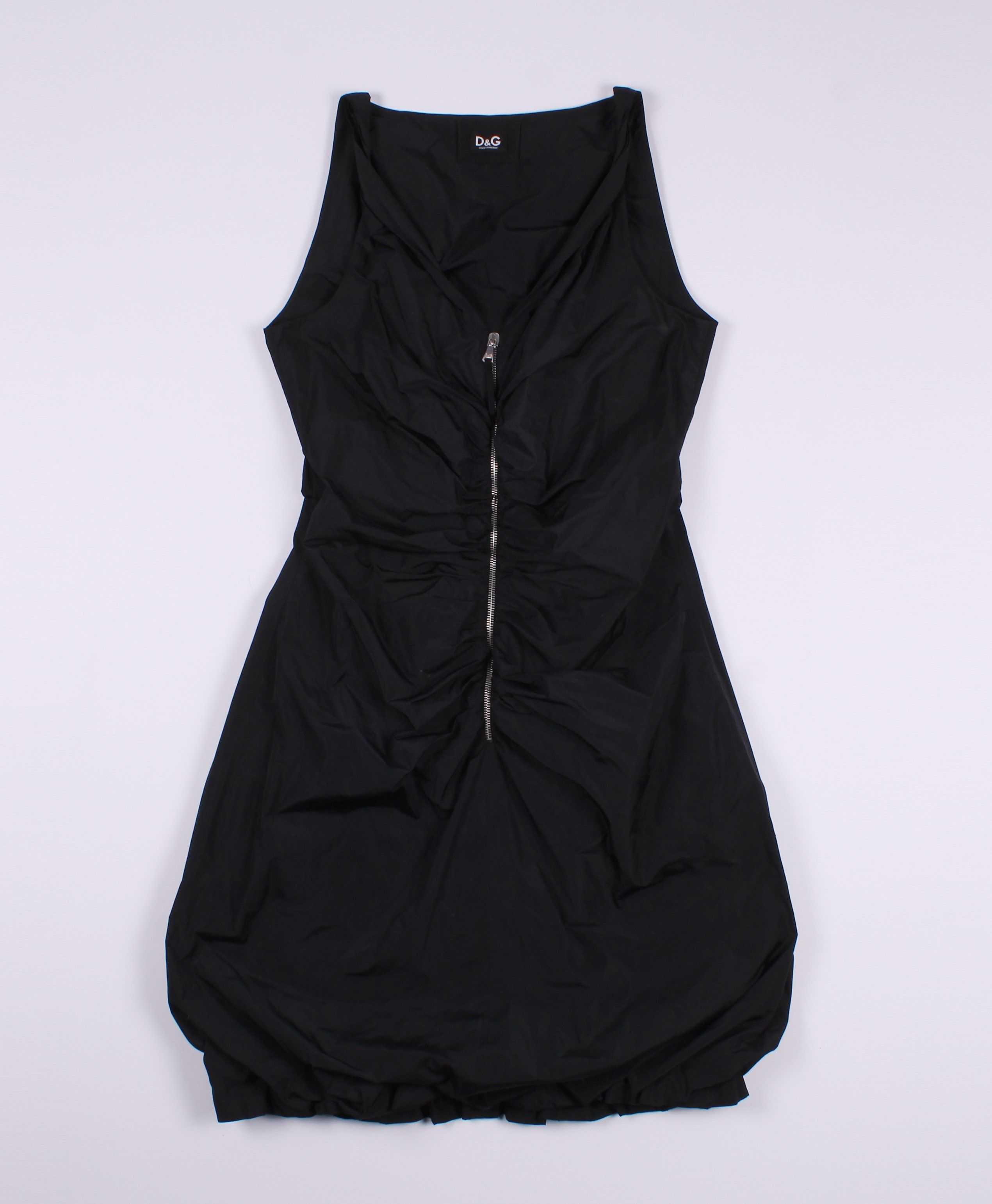 Dolce & Gabbana Dolce & Gabbana Bubble Zip Black Midi Dress Size L / US 10 / IT 46 - 3 Thumbnail