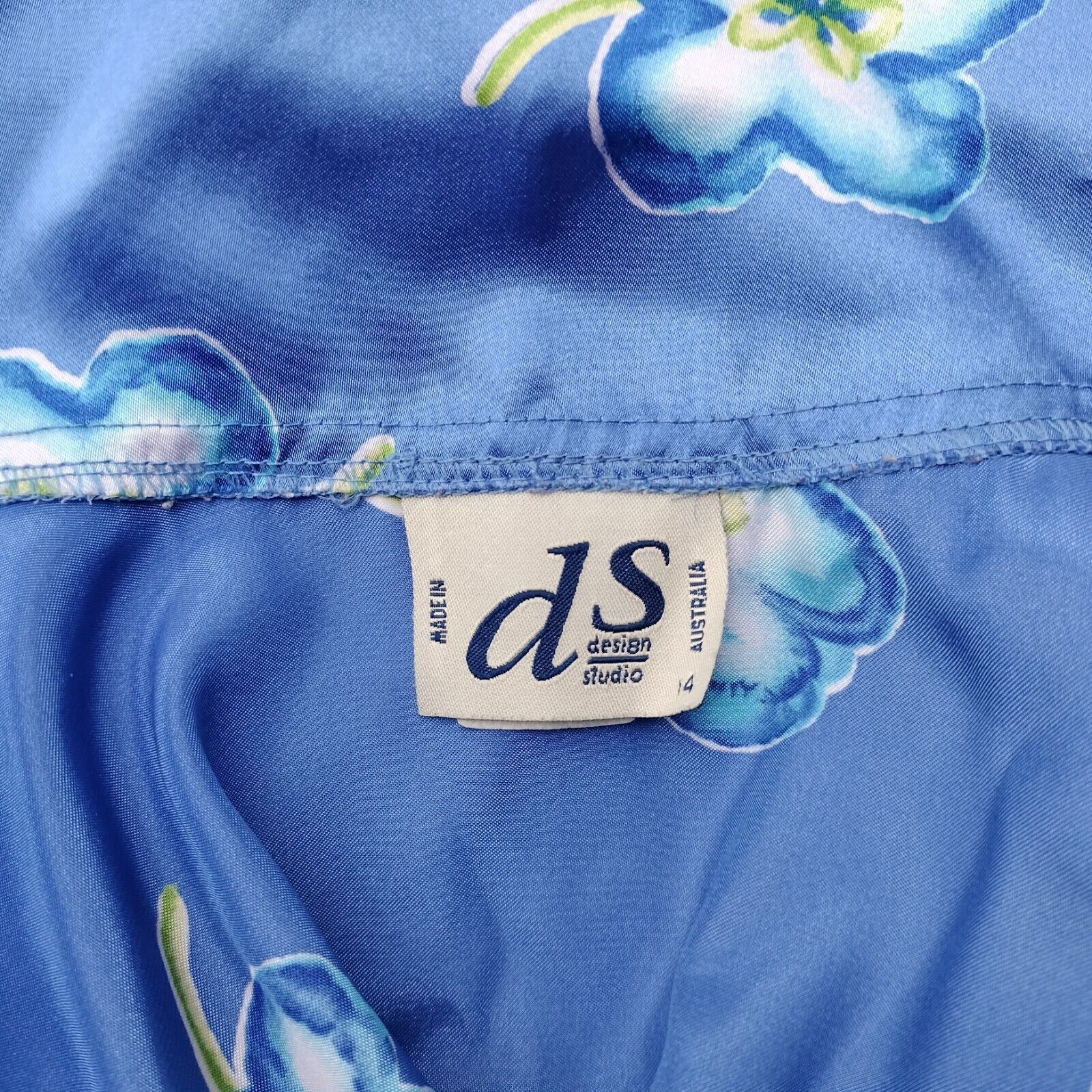 Man Made In Australia Vintage 80s Top Blouse Floral Satin Button Up Pyjamas Size L / US 10 / IT 46 - 7 Thumbnail