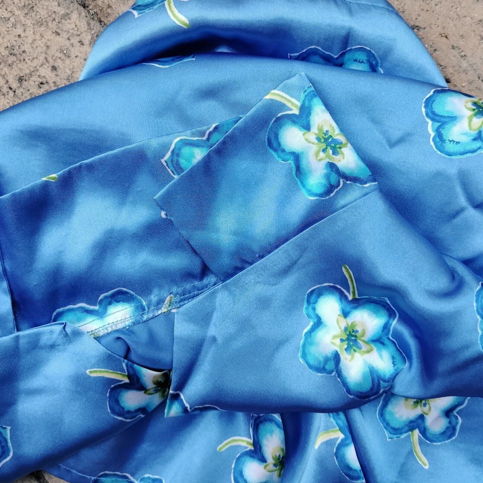 Man Made In Australia Vintage 80s Top Blouse Floral Satin Button Up Pyjamas Size L / US 10 / IT 46 - 5 Thumbnail