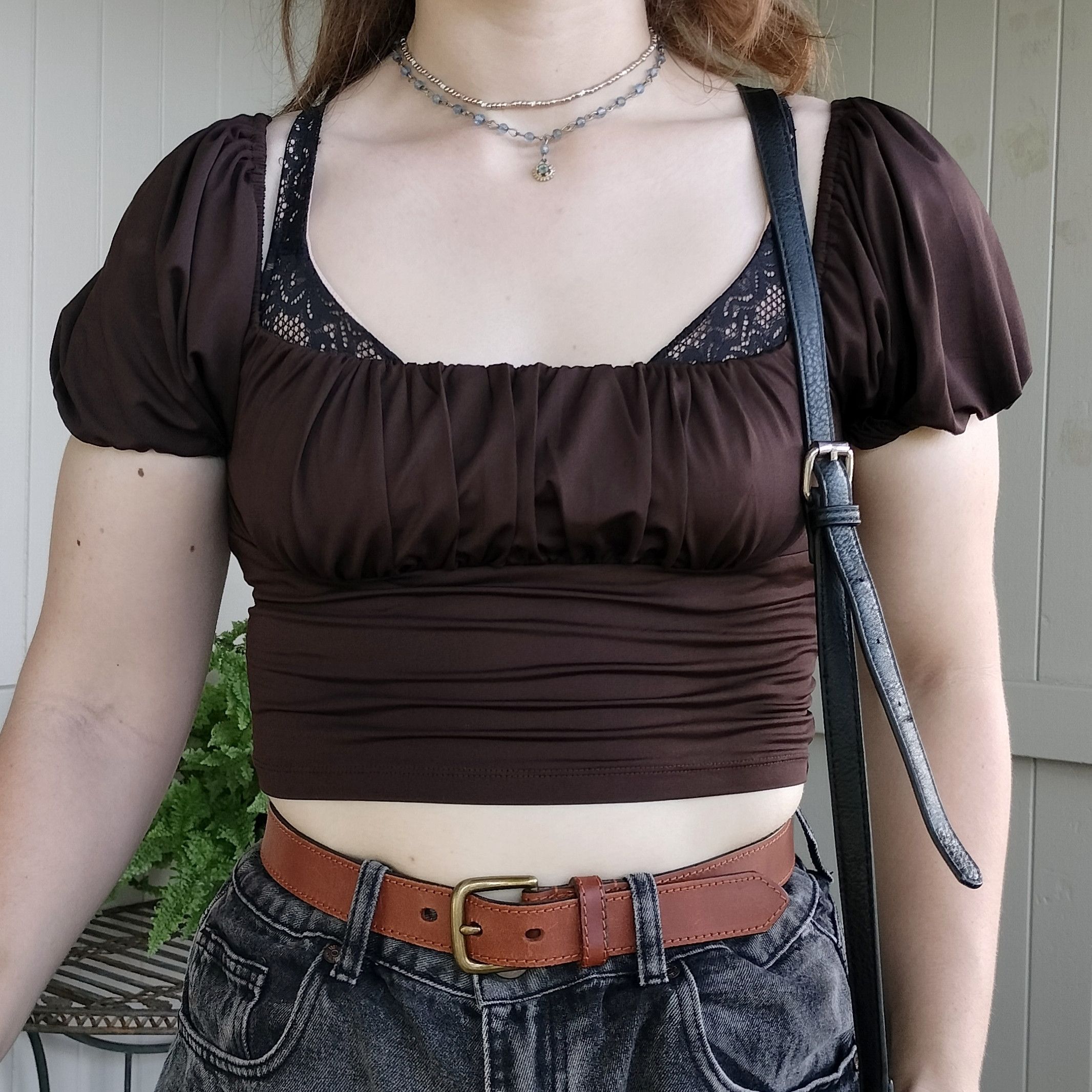 Other Ally on shoulder/off shoulder milkmaid puff sleeve crop top Size ONE SIZE - 1 Thumbnail