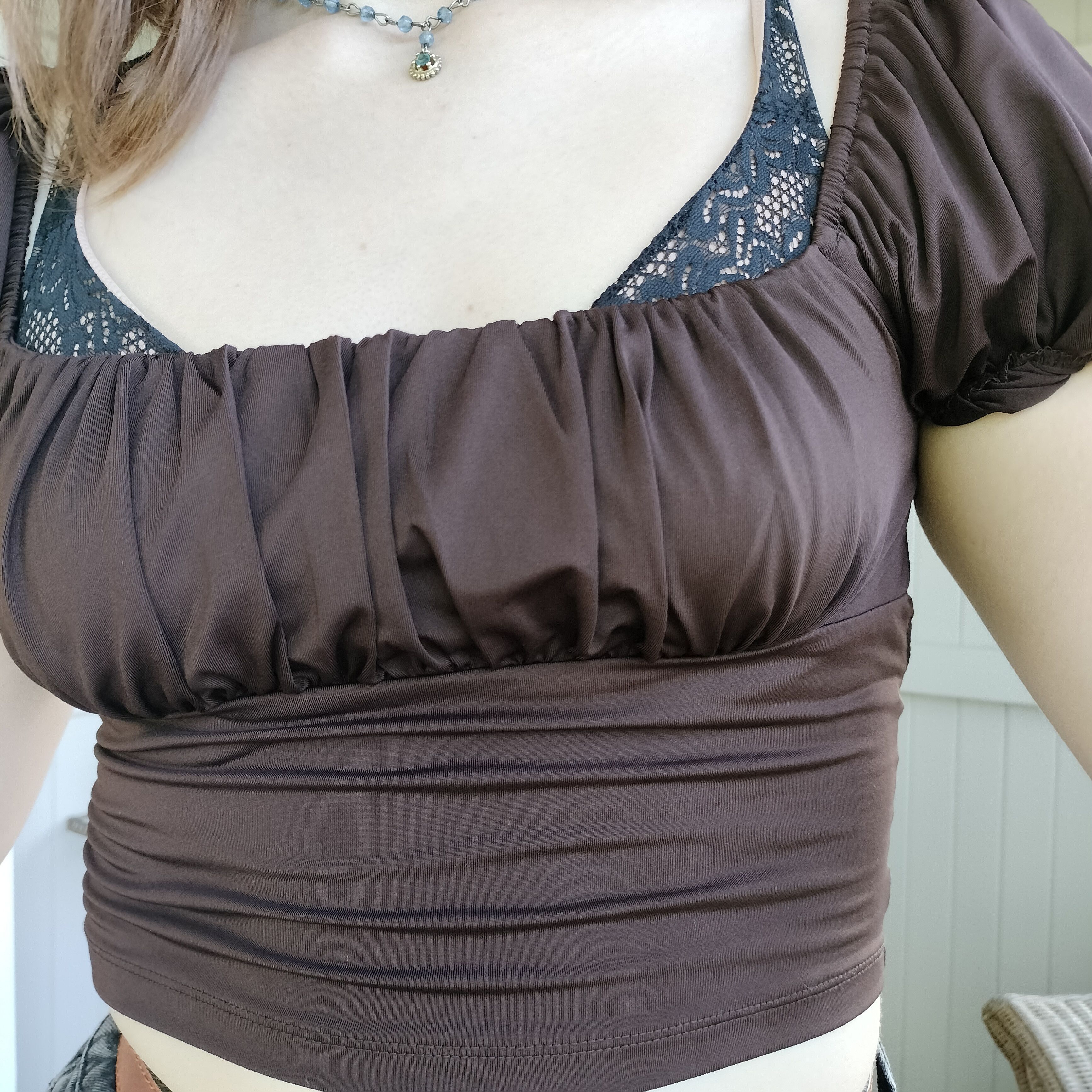 Other Ally on shoulder/off shoulder milkmaid puff sleeve crop top Size ONE SIZE - 4 Thumbnail