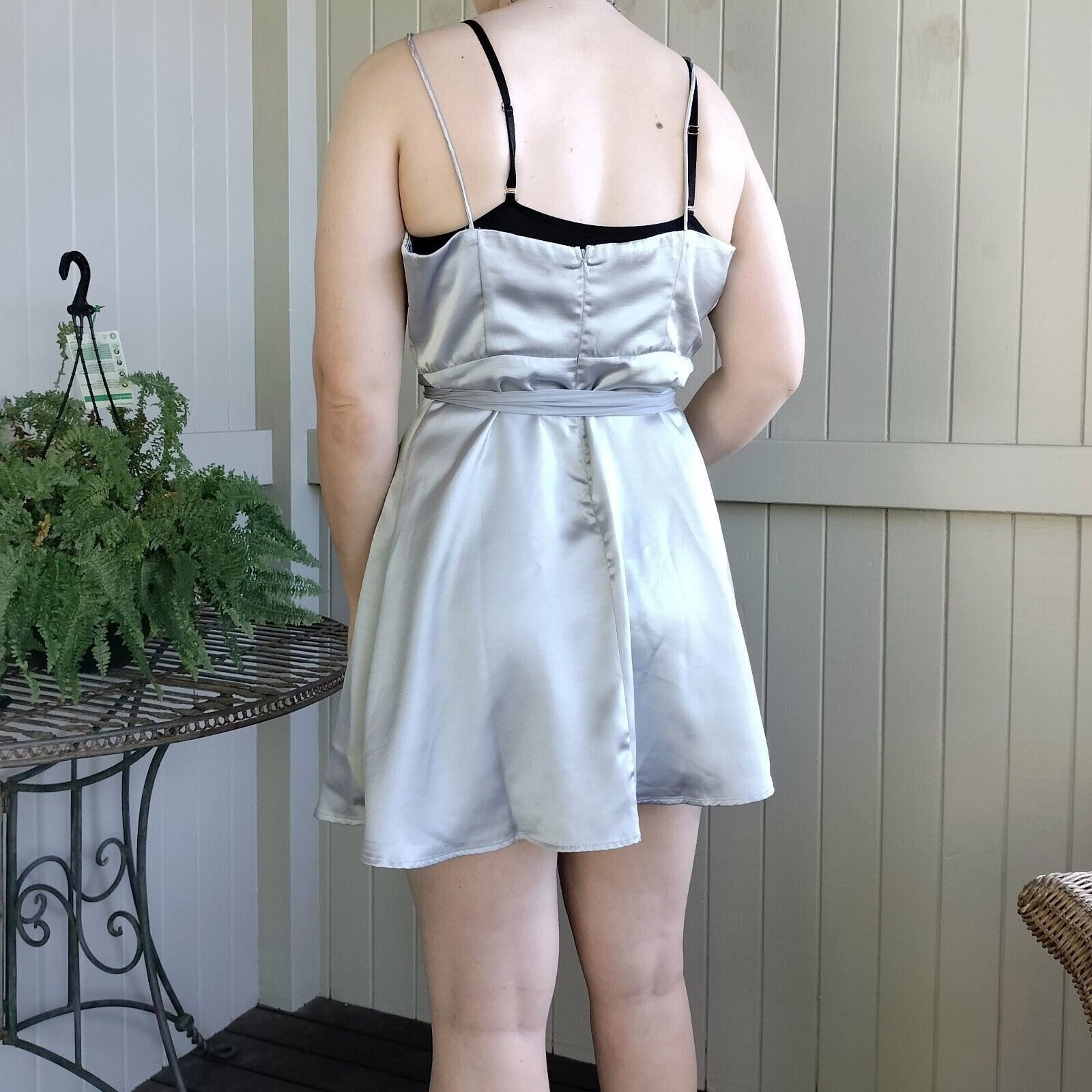Boohoo Boohoo Dress Blue A Line Mini Satin Corset Strappy Formal Size XL / US 12-14 / IT 48-50 - 4 Thumbnail