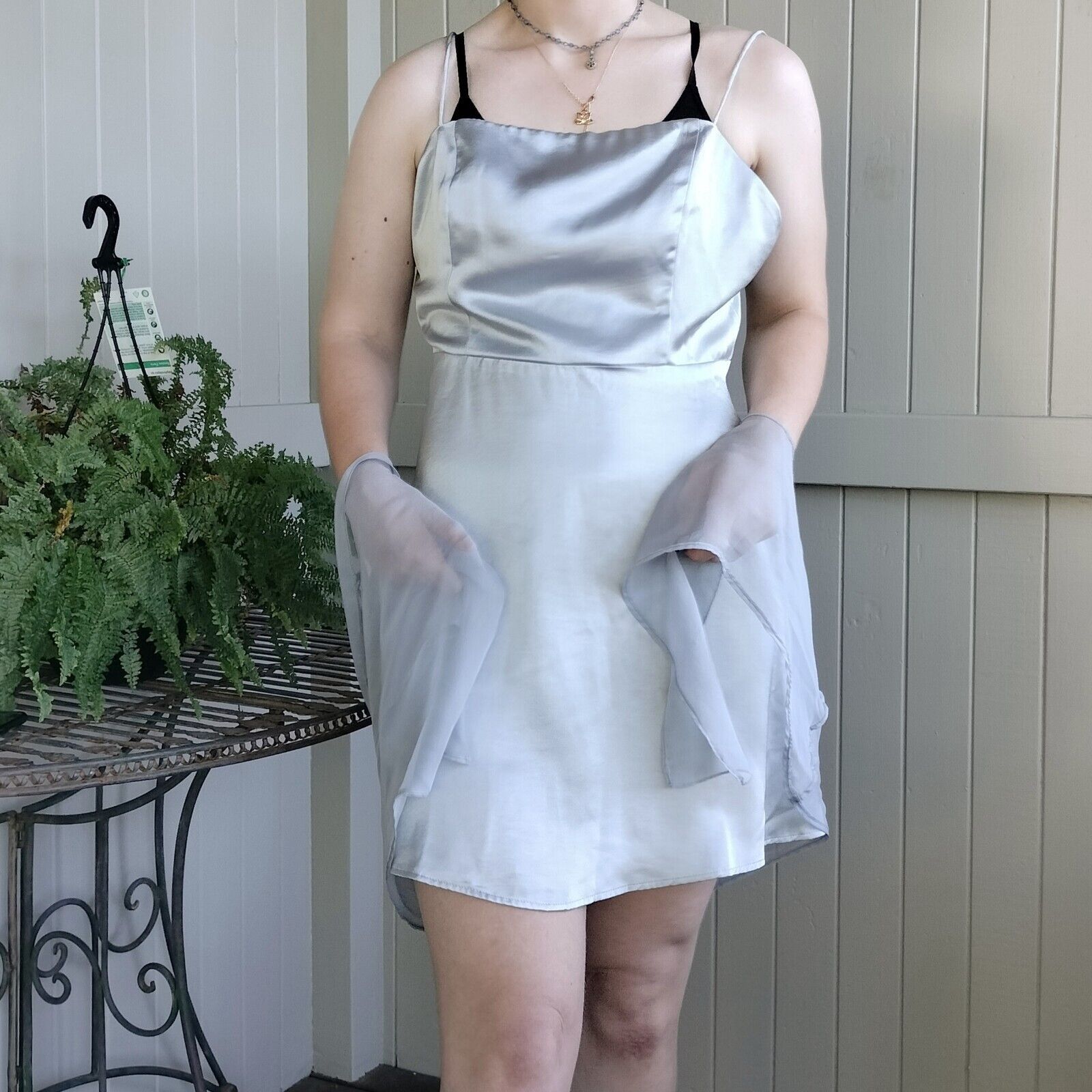 Boohoo Boohoo Dress Blue A Line Mini Satin Corset Strappy Formal Size XL / US 12-14 / IT 48-50 - 3 Thumbnail