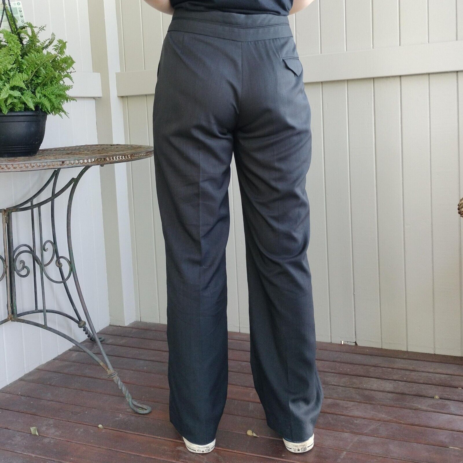 Vintage Vintage Y2K Pants Black Straight Leg High Waist Cigarette Size 34" / US 12 / IT 48 - 3 Thumbnail