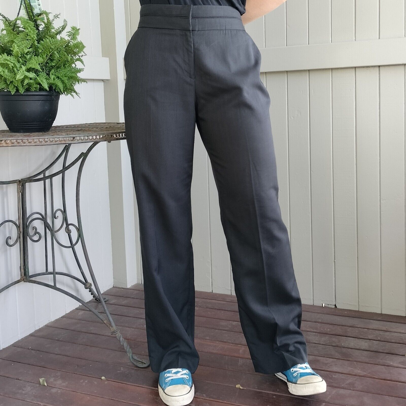 Vintage Vintage Y2K Pants Black Straight Leg High Waist Cigarette Size 34" / US 12 / IT 48 - 1 Thumbnail