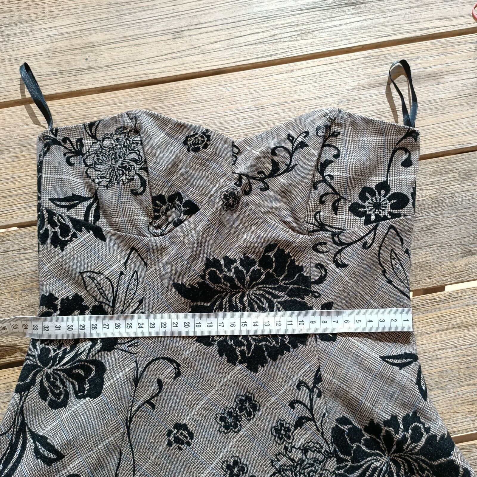 Designer Review Vintage 90s Y2KCorset Top Floral Velvet Houndstooth Size S / US 4 / IT 40 - 12 Thumbnail