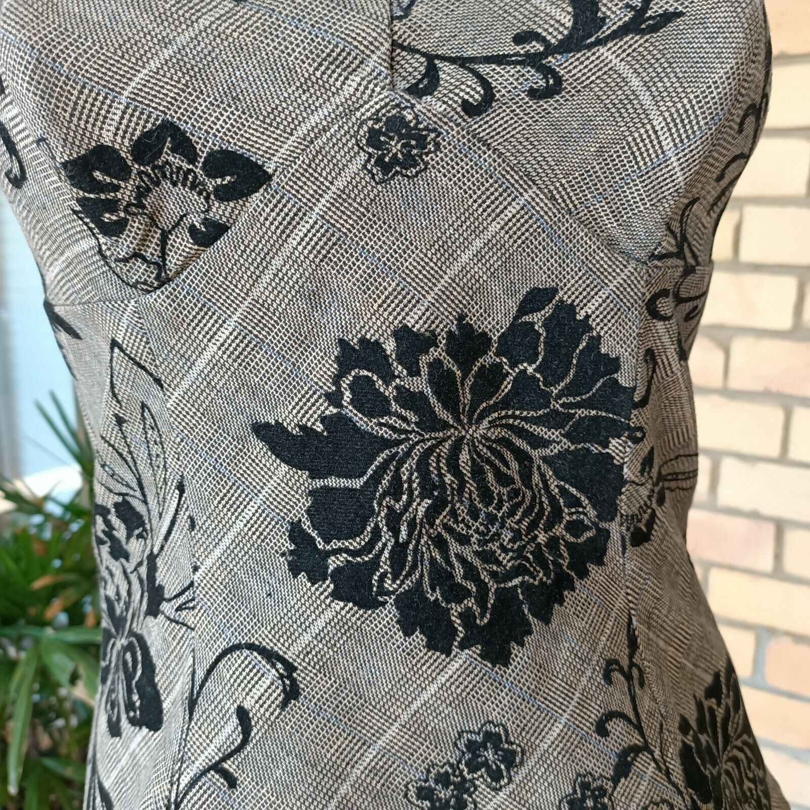Designer Review Vintage 90s Y2KCorset Top Floral Velvet Houndstooth Size S / US 4 / IT 40 - 9 Thumbnail