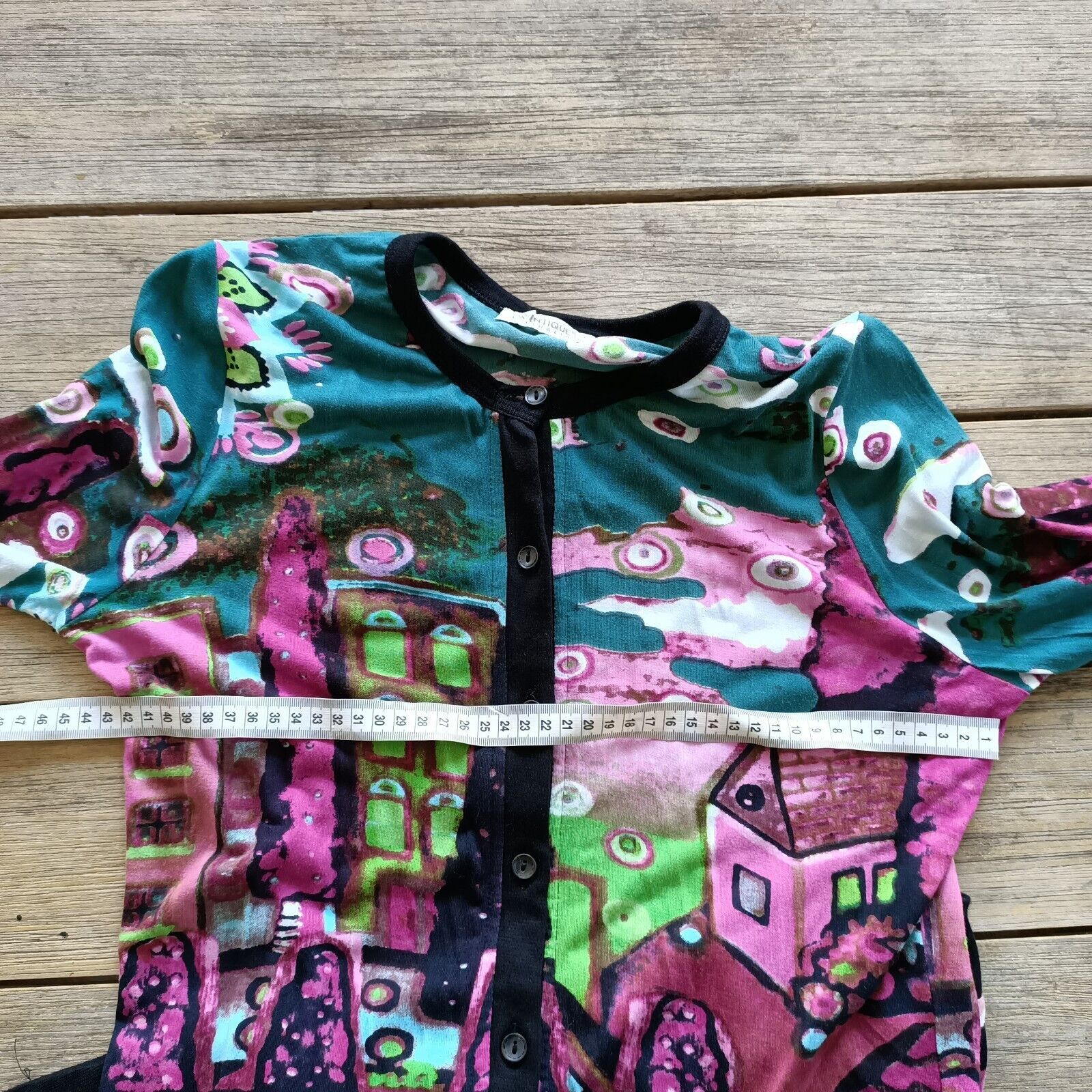 Designer Vintage Y2K Orientique Cardigan Pink Floral Knit Button Up Size M / US 6-8 / IT 42-44 - 8 Thumbnail