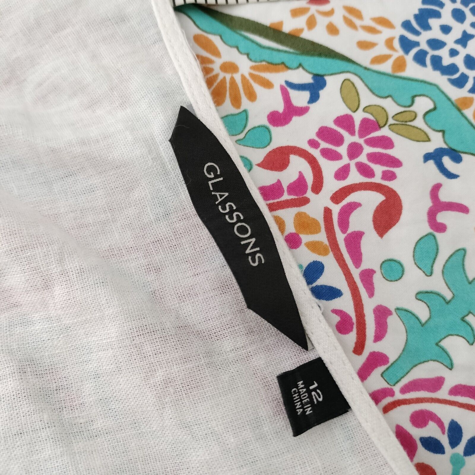 Other Glassons Top White Short Sleeve Crop Linen Gauze Festival Size M / US 6-8 / IT 42-44 - 5 Thumbnail