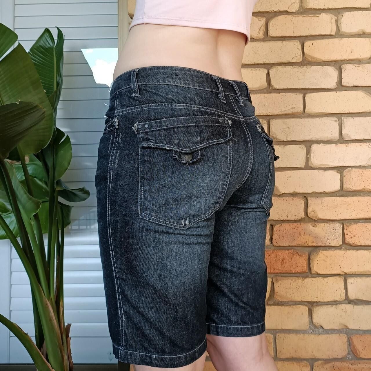 Vintage Vintage Y2K 2000s Shorts Jorts Mens Blue Denim Size US 34 / EU 50 - 2 Thumbnail