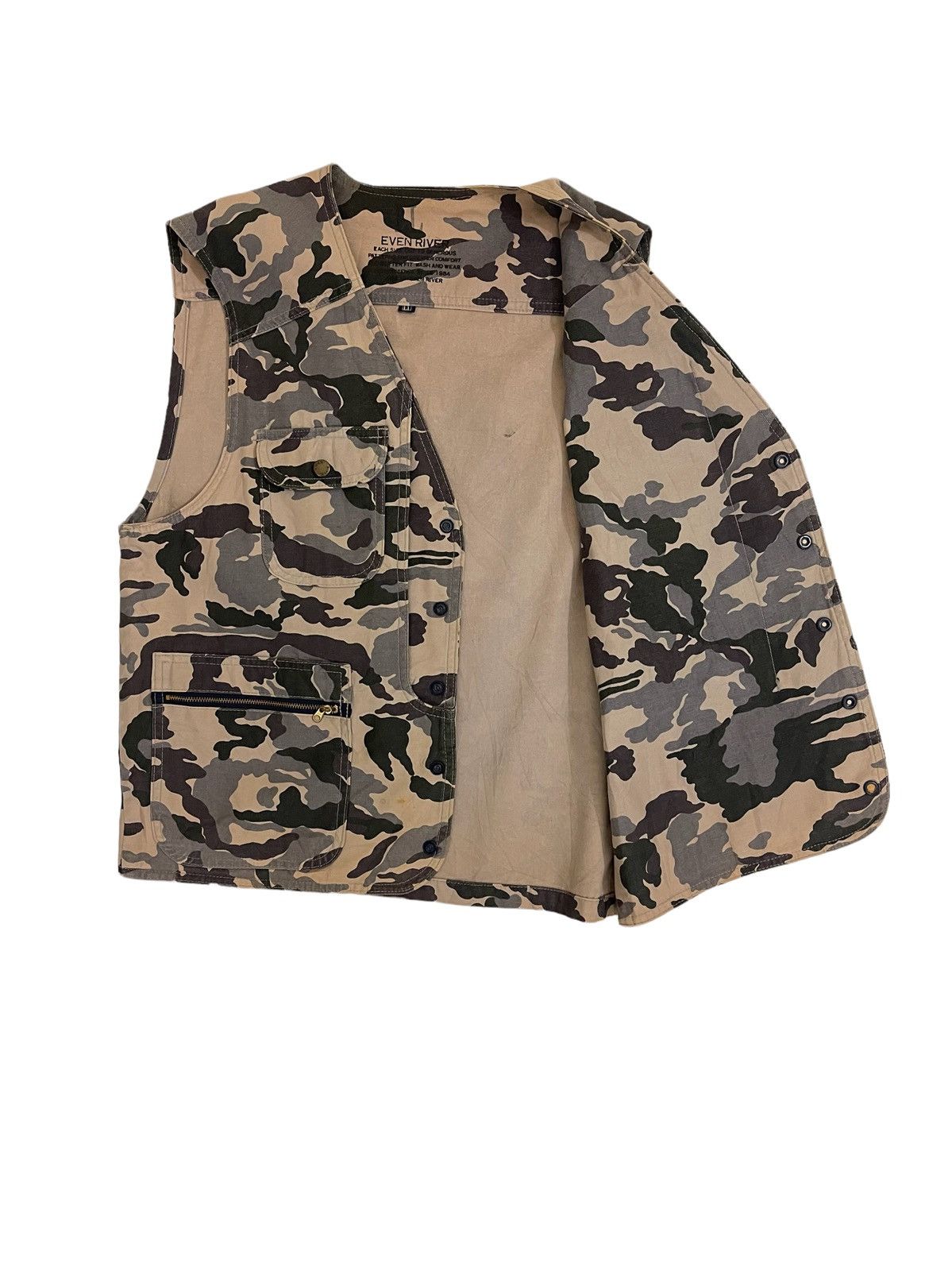 Japanese Brand × Vintage vintage techwear vest even river outdoor vest Size US L / EU 52-54 / 3 - 3 Thumbnail
