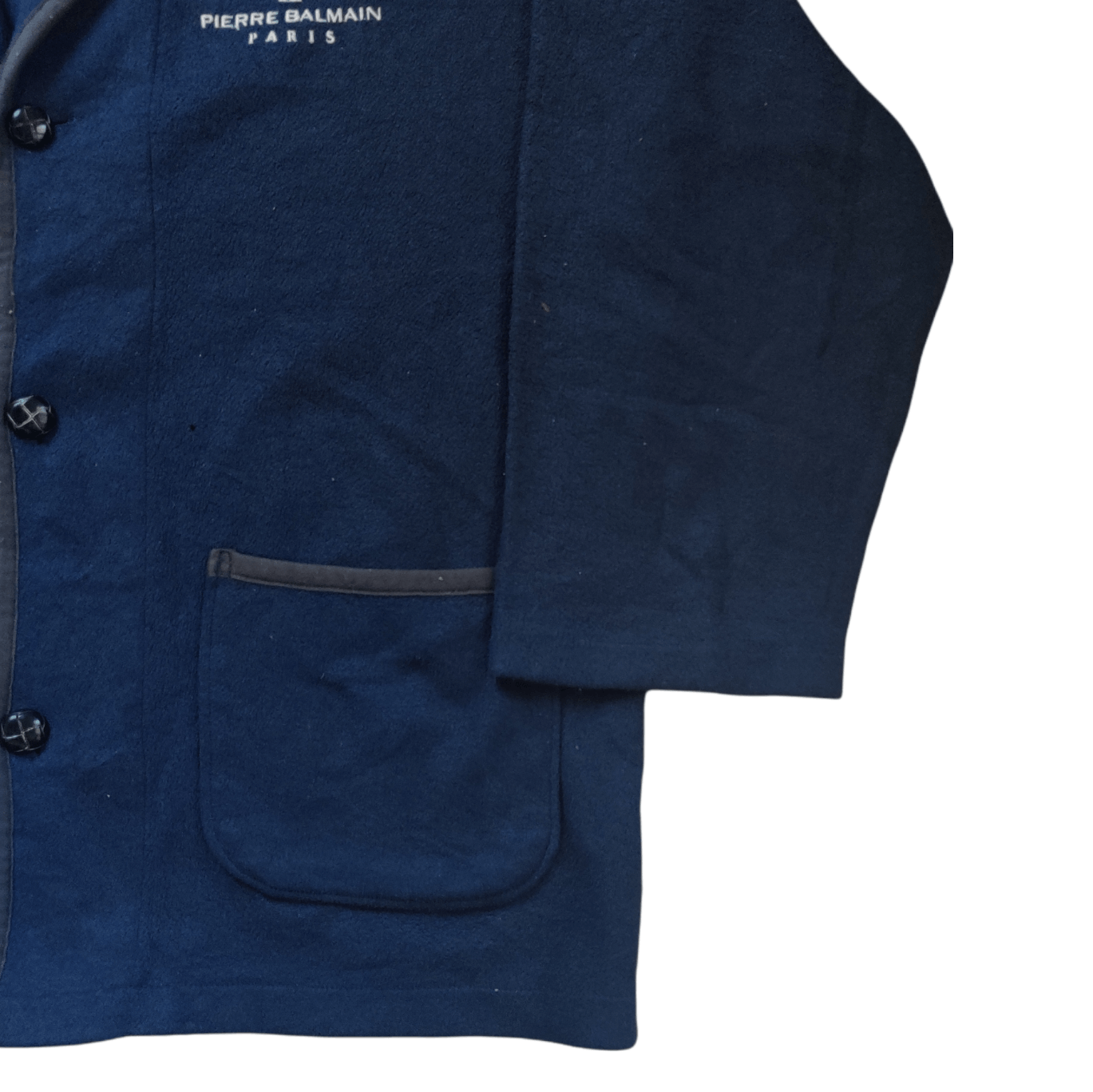 Pierre Balmain Vintage 90s Pierre Balmain Paris Fleece Jacket 3 Button Size US XL / EU 56 / 4 - 4 Thumbnail