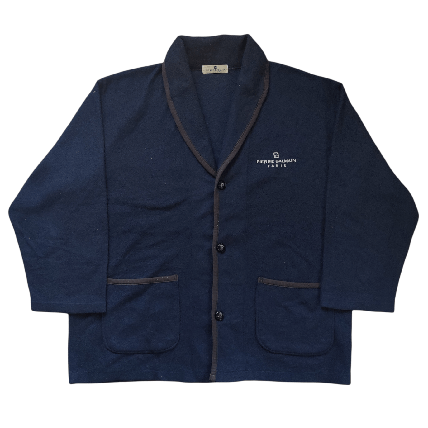 Pierre Balmain Vintage 90s Pierre Balmain Paris Fleece Jacket 3 Button Size US XL / EU 56 / 4 - 1 Thumbnail