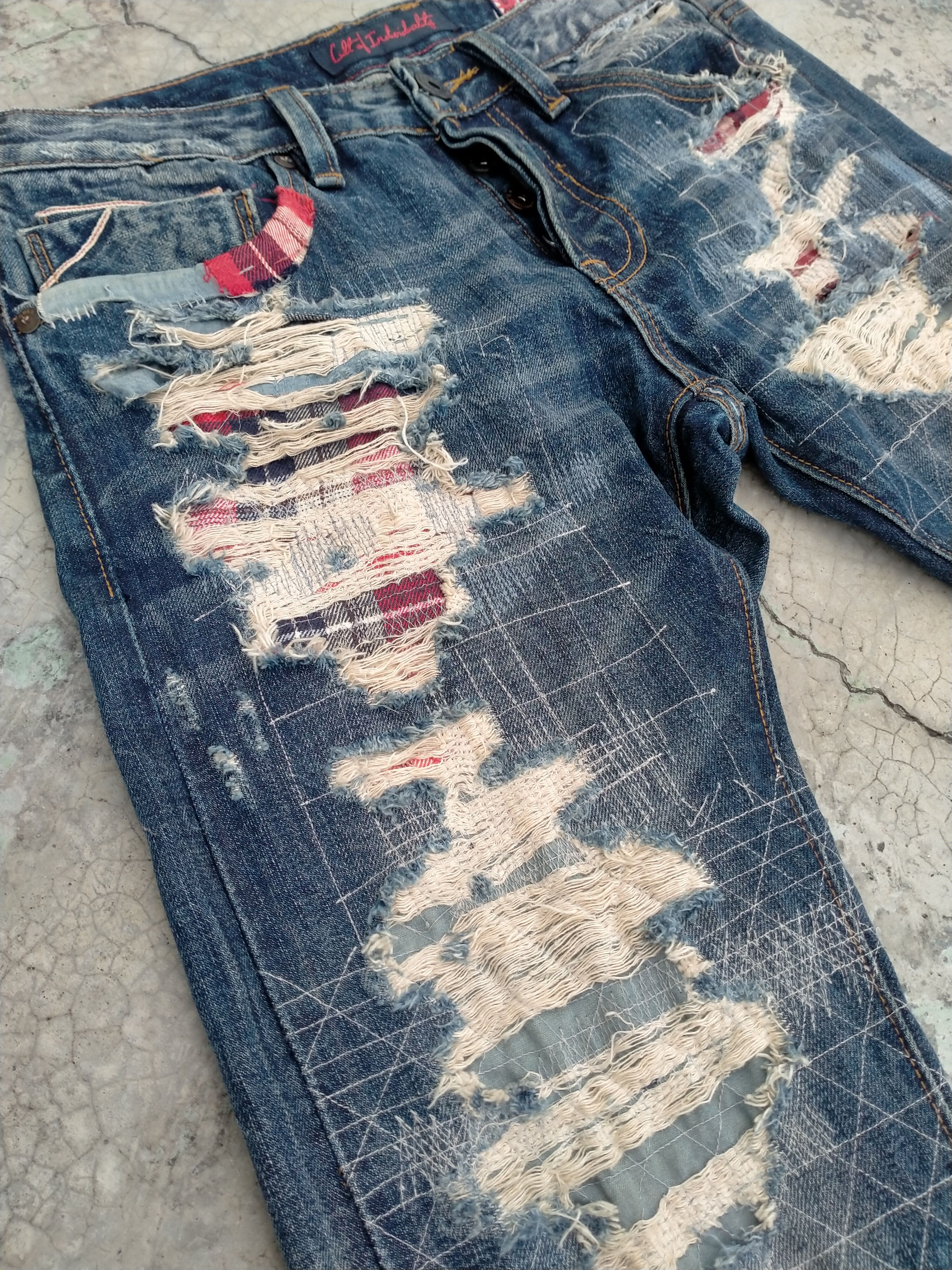 Japanese Brand Distressed boro sashiko style by Cult of individuality Denim Size US 32 / EU 48 - 5 Thumbnail
