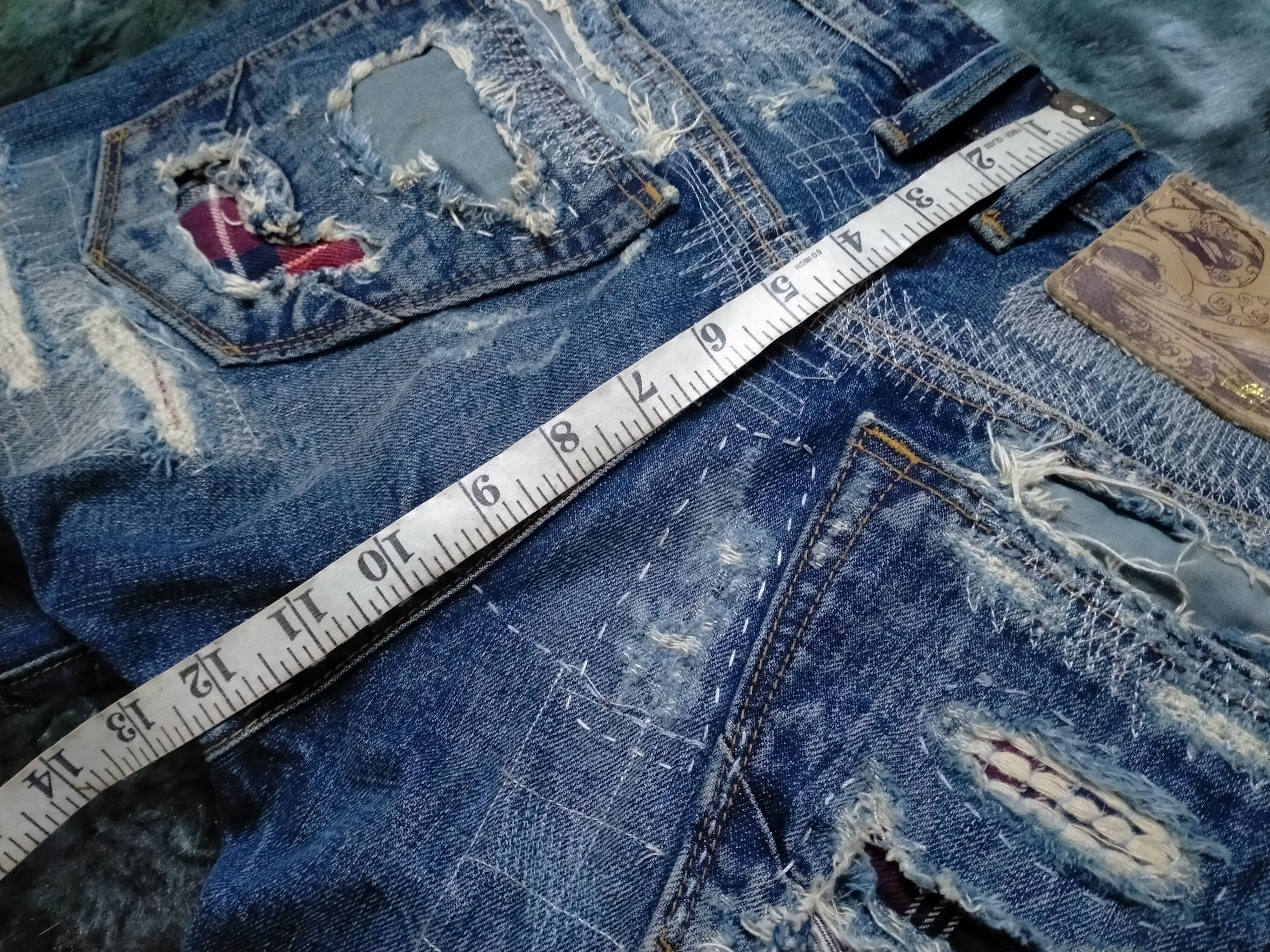 Japanese Brand Distressed boro sashiko style by Cult of individuality Denim Size US 32 / EU 48 - 23 Thumbnail